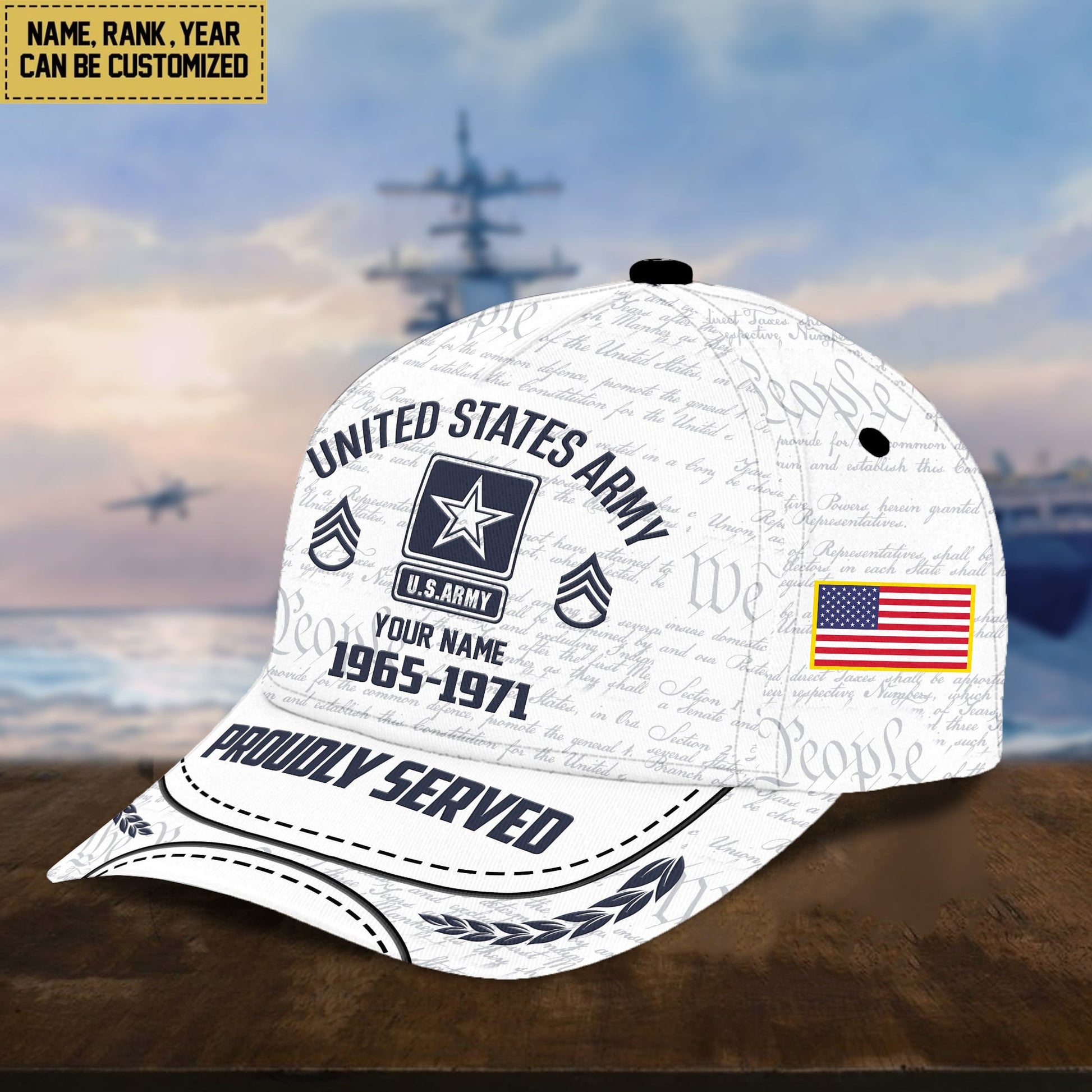 US Army Classic Baseball Cap, Custom Name, Custom Rank And Years Of Service, Gift For US Army Veteran, Gift For US Veterans VPVC000101