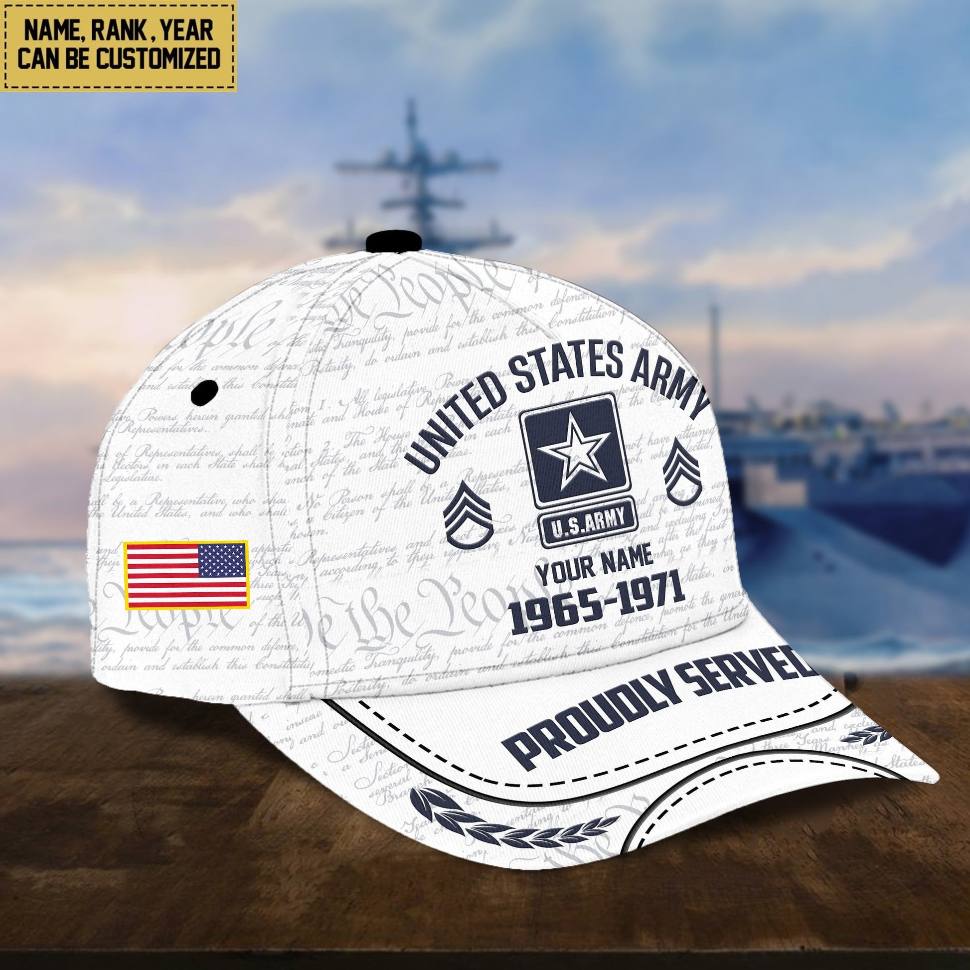 US Army Classic Baseball Cap, Custom Name, Custom Rank And Years Of Service, Gift For US Army Veteran, Gift For US Veterans VPVC000101