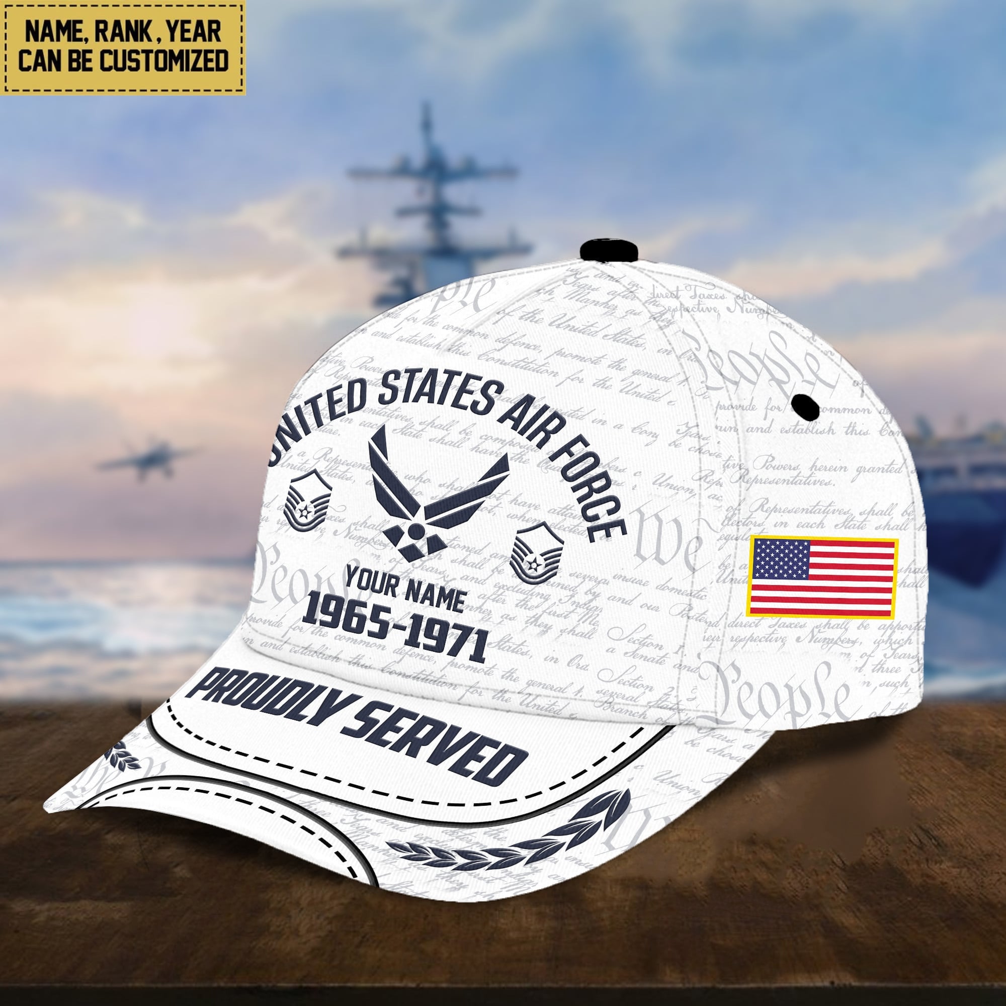 US Air Force Classic Baseball Cap, Custom Name, Custom Rank And Years Of Service, Gift For USAF Veteran, Gift For US Veterans VPVC000104