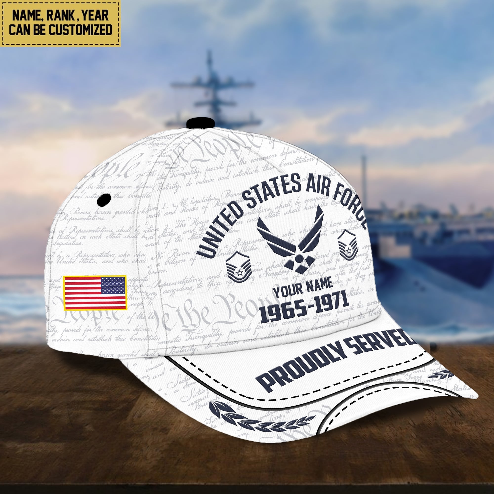 US Air Force Classic Baseball Cap, Custom Name, Custom Rank And Years Of Service, Gift For USAF Veteran, Gift For US Veterans VPVC000104