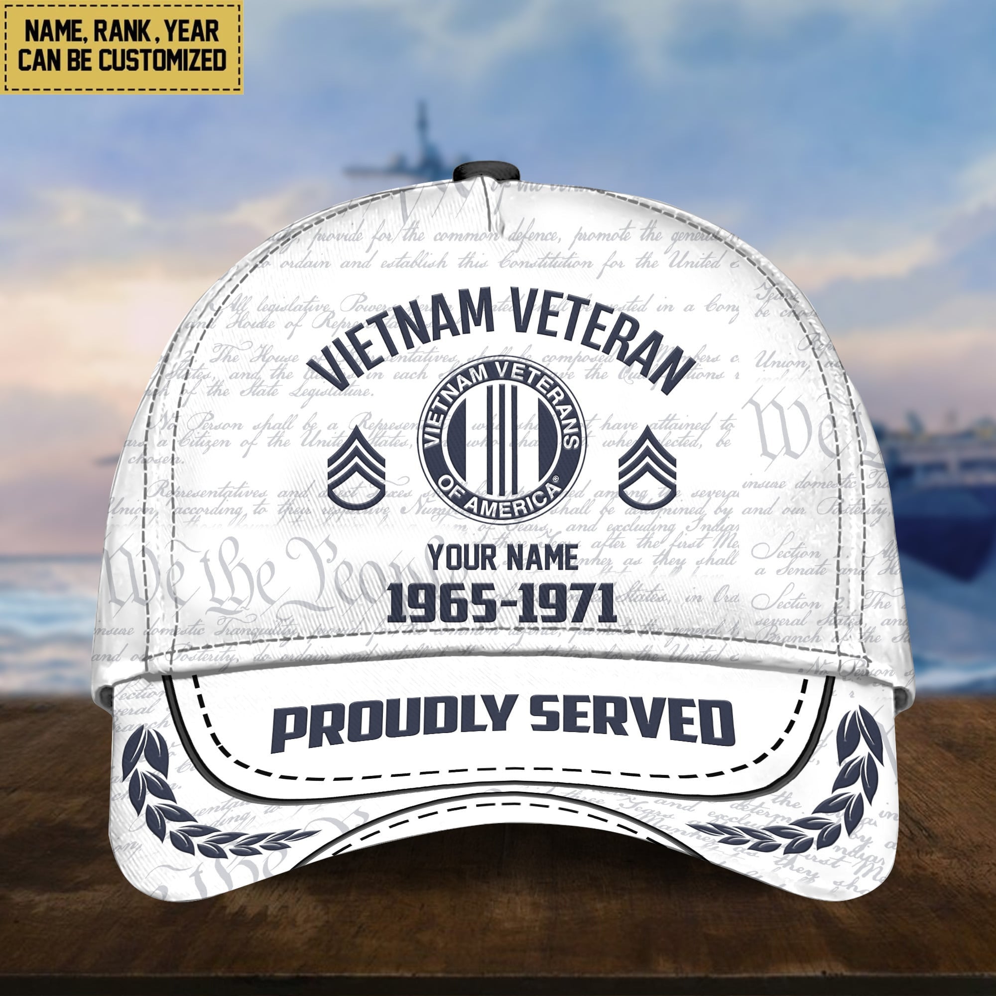 Vietnam Veteran Classic Baseball Cap, Custom Name, Custom Rank And Years Of Service, Gift For Vietnam Veteran, Gift For US Veterans VPVC000106