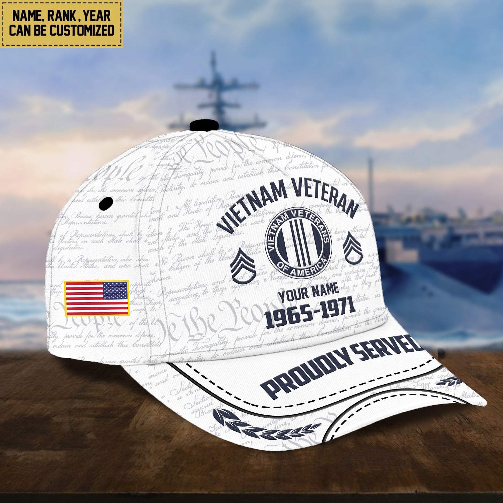 Vietnam Veteran Classic Baseball Cap, Custom Name, Custom Rank And Years Of Service, Gift For Vietnam Veteran, Gift For US Veterans VPVC000106