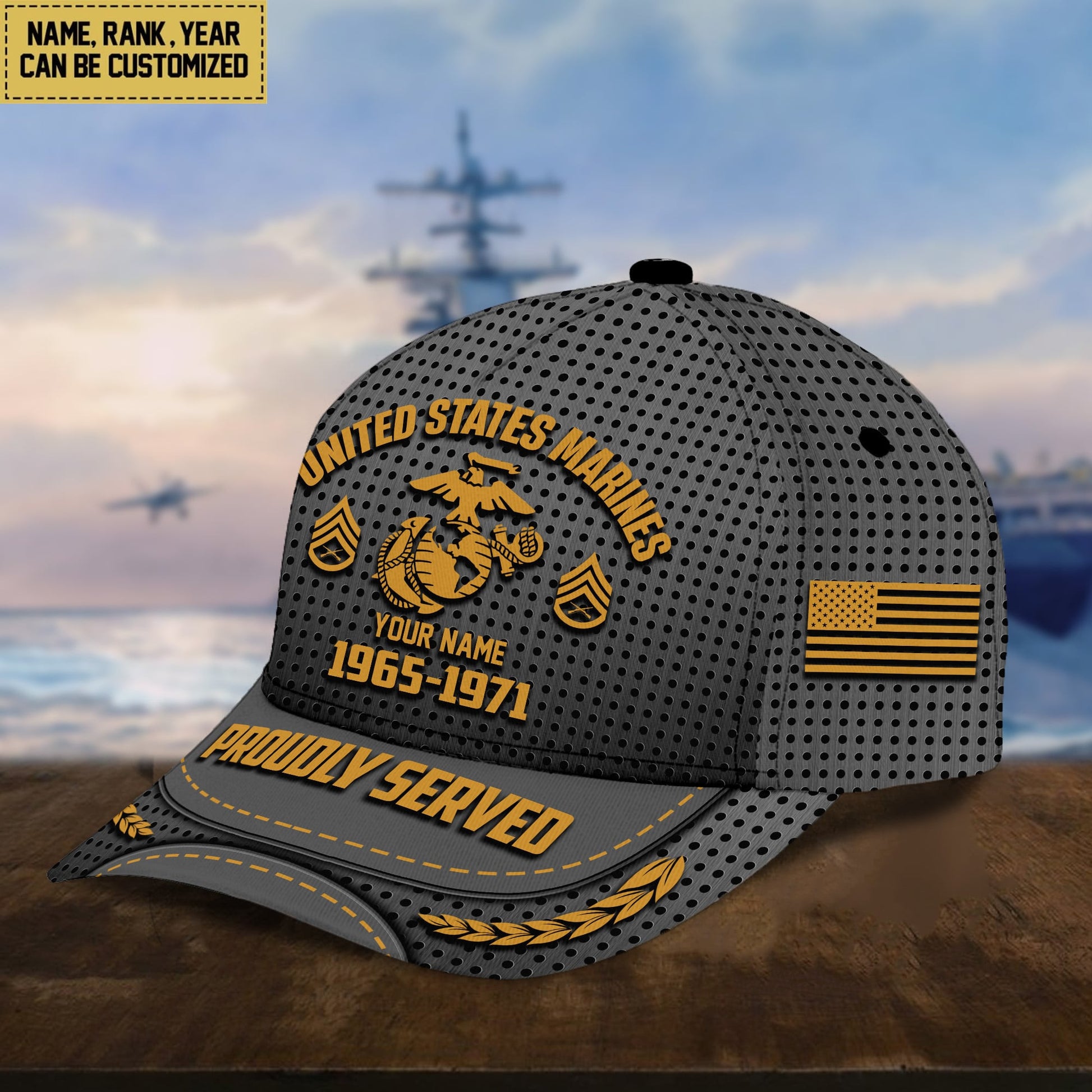 US Marine Corps Veterans Personalized Baseball Cap, Gift For Veterans Day, Father's Day, Memorial Day VPVC000203