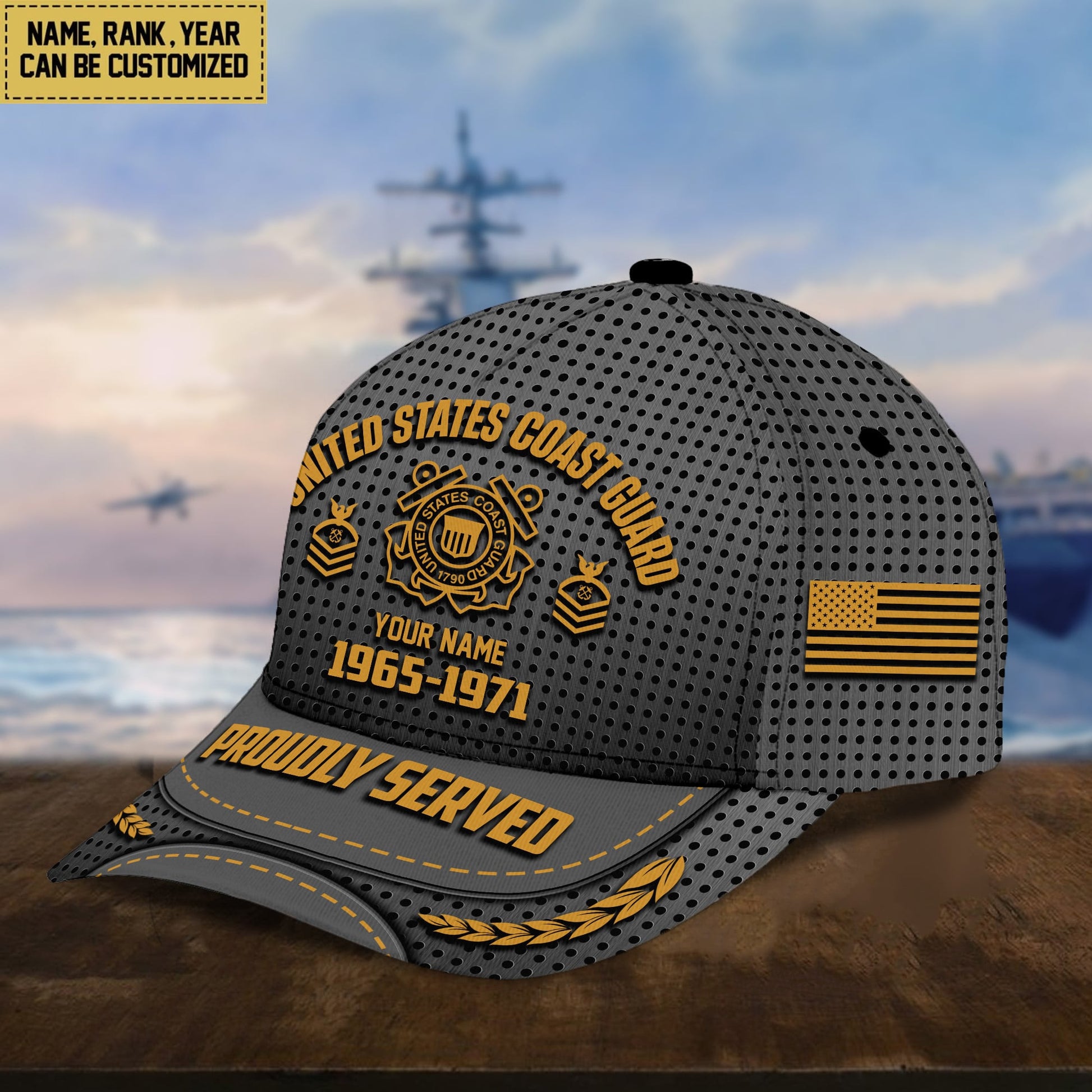 USCG Veterans Personalized Baseball Cap, Gift For Veterans Day, Father's Day, Memorial Day VPVC000205