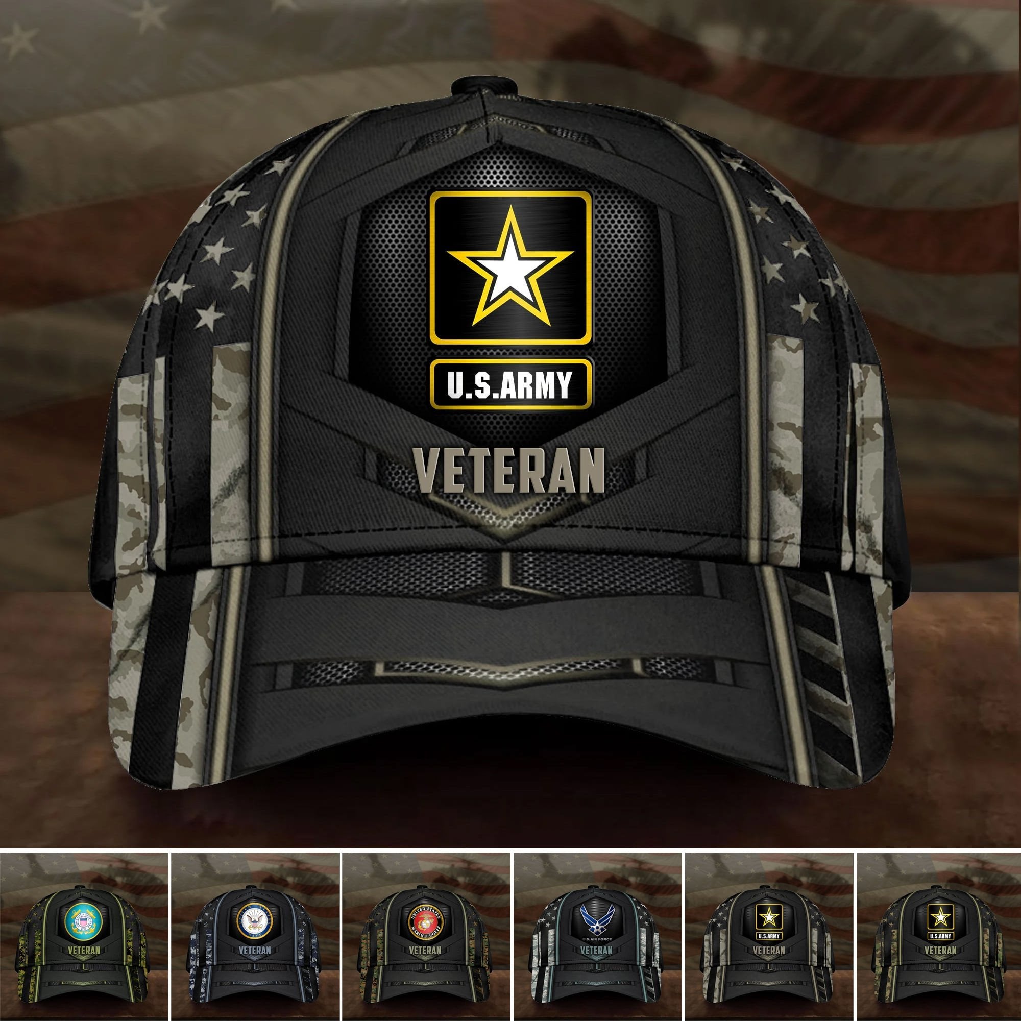 Premium US Veteran 3D Cap PVC080402