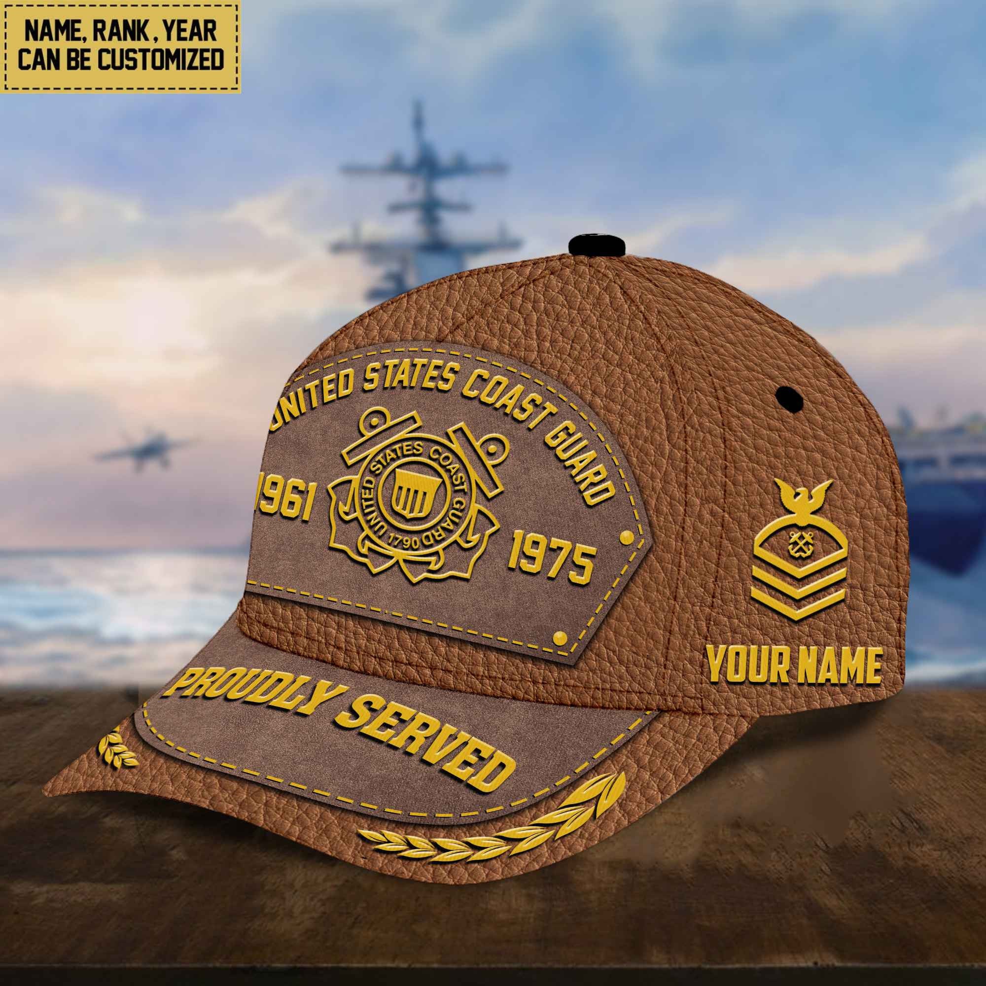 Customized USCG Veteran Cap, Gift For Veterans Day, Father's Day, Memorial Day VPVC000405