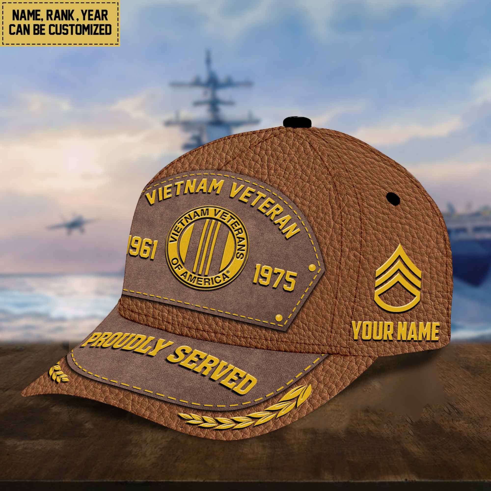 Customized Vietnam Veteran Cap, Gift For Veterans Day, Father's Day, Memorial Day VPVC000406
