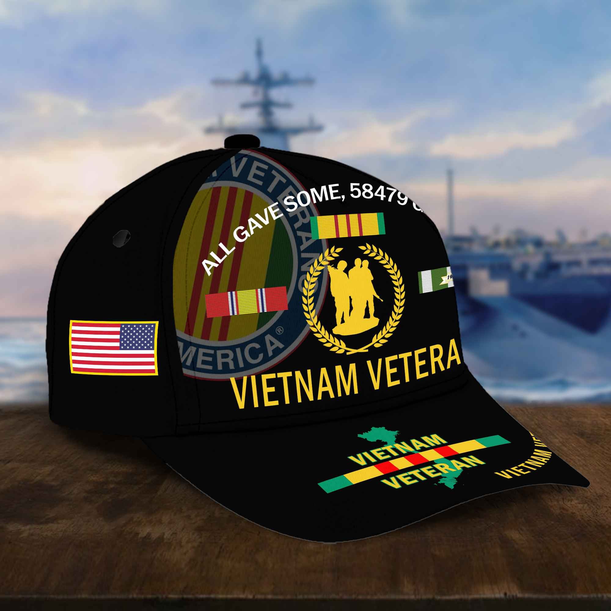 Vietnam Veteran Hat, Personalized Cap Gift For Gift For Veterans Day, Father's Day, Memorial Day VPVC0011