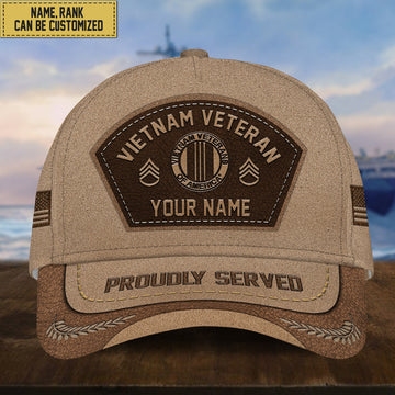 Customized Vietnam Veteran Hat - Personalized Name, Rank Gift For Vietnam Veteran VPVC000906