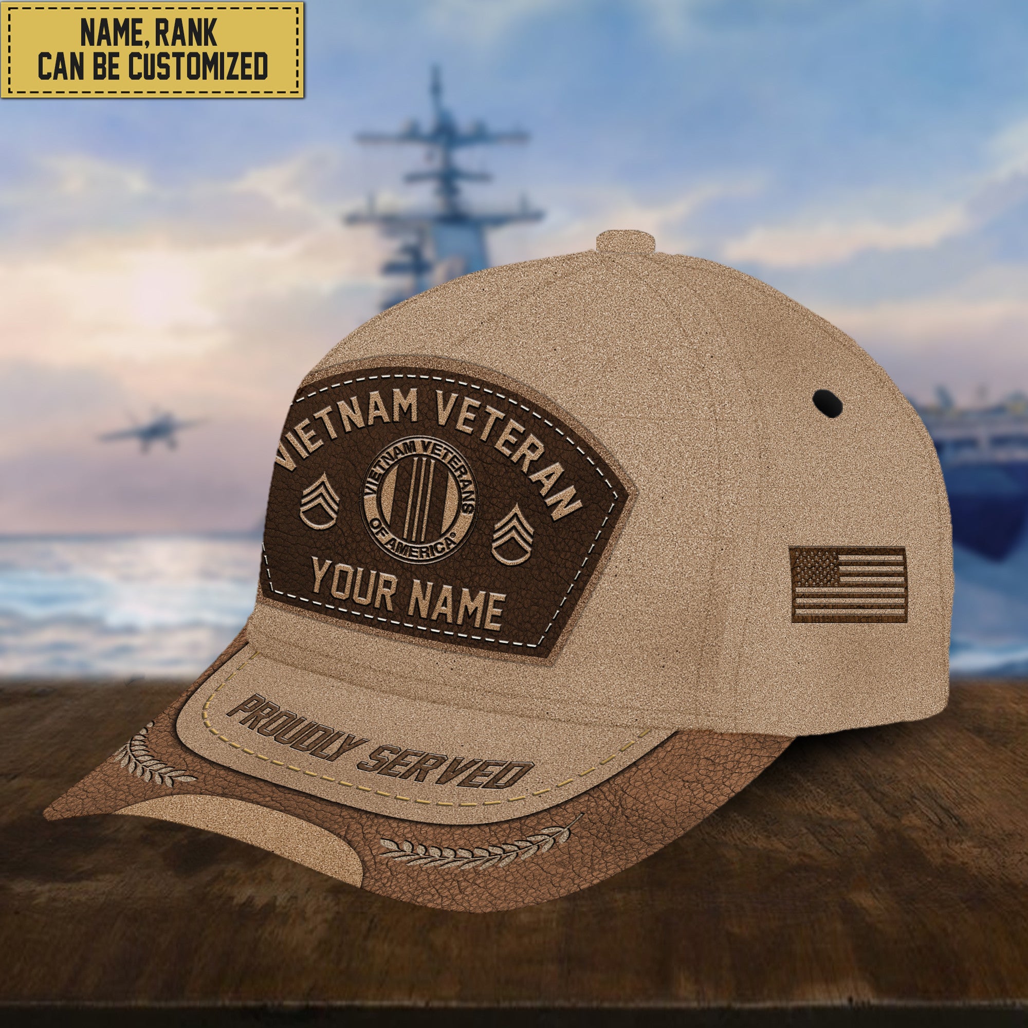 Customized Vietnam Veteran Hat - Personalized Name, Rank Gift For Vietnam Veteran VPVC000906