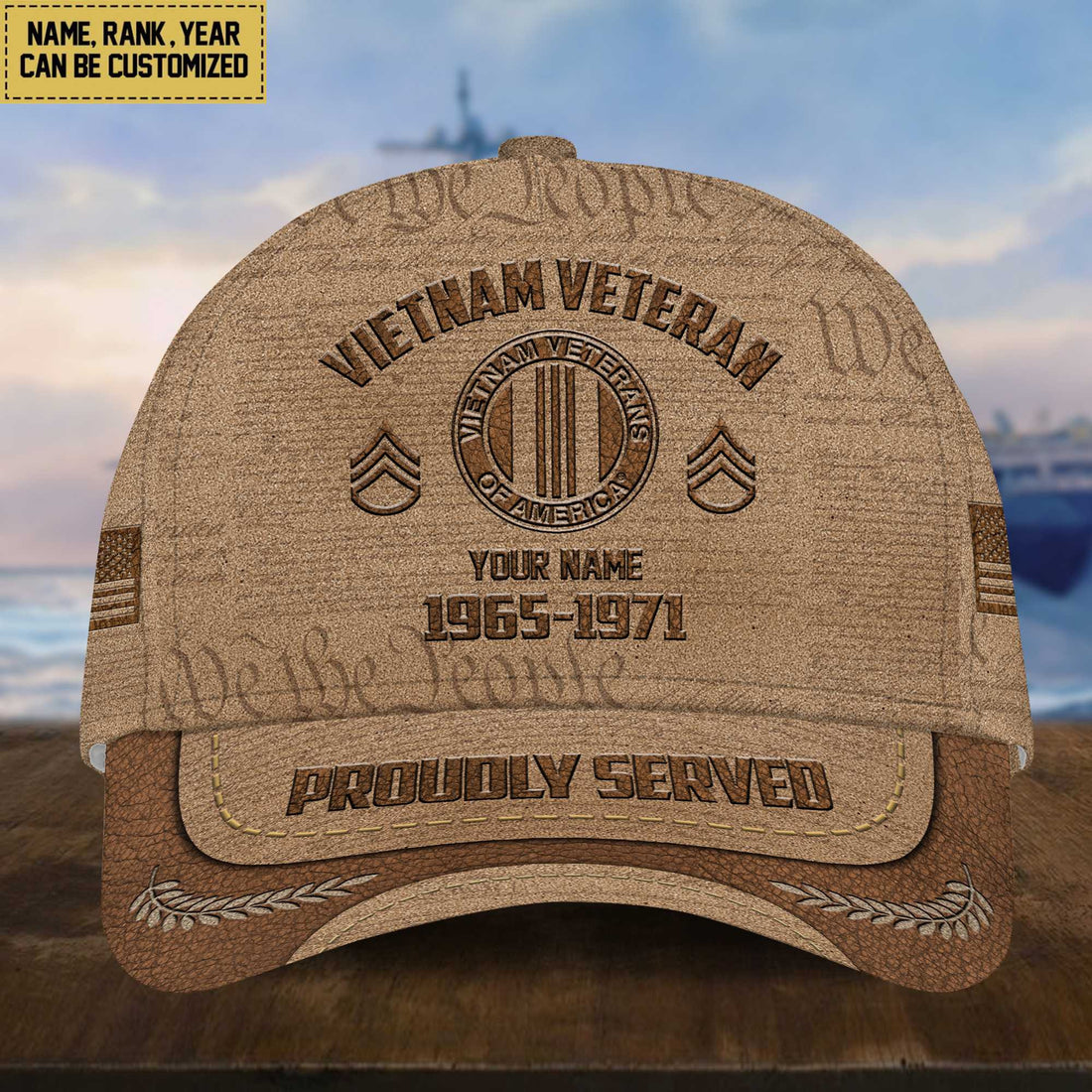 Vietnam Veteran Cap, Custom Name, Rank, Years Of Service Gift For Veterans Day, Father's Day, Memorial Day VPVC000706