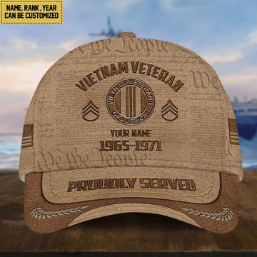 Vietnam Veteran Cap, Custom Name, Rank, Years Of Service Gift For Veterans Day, Father's Day, Memorial Day VPVC000706