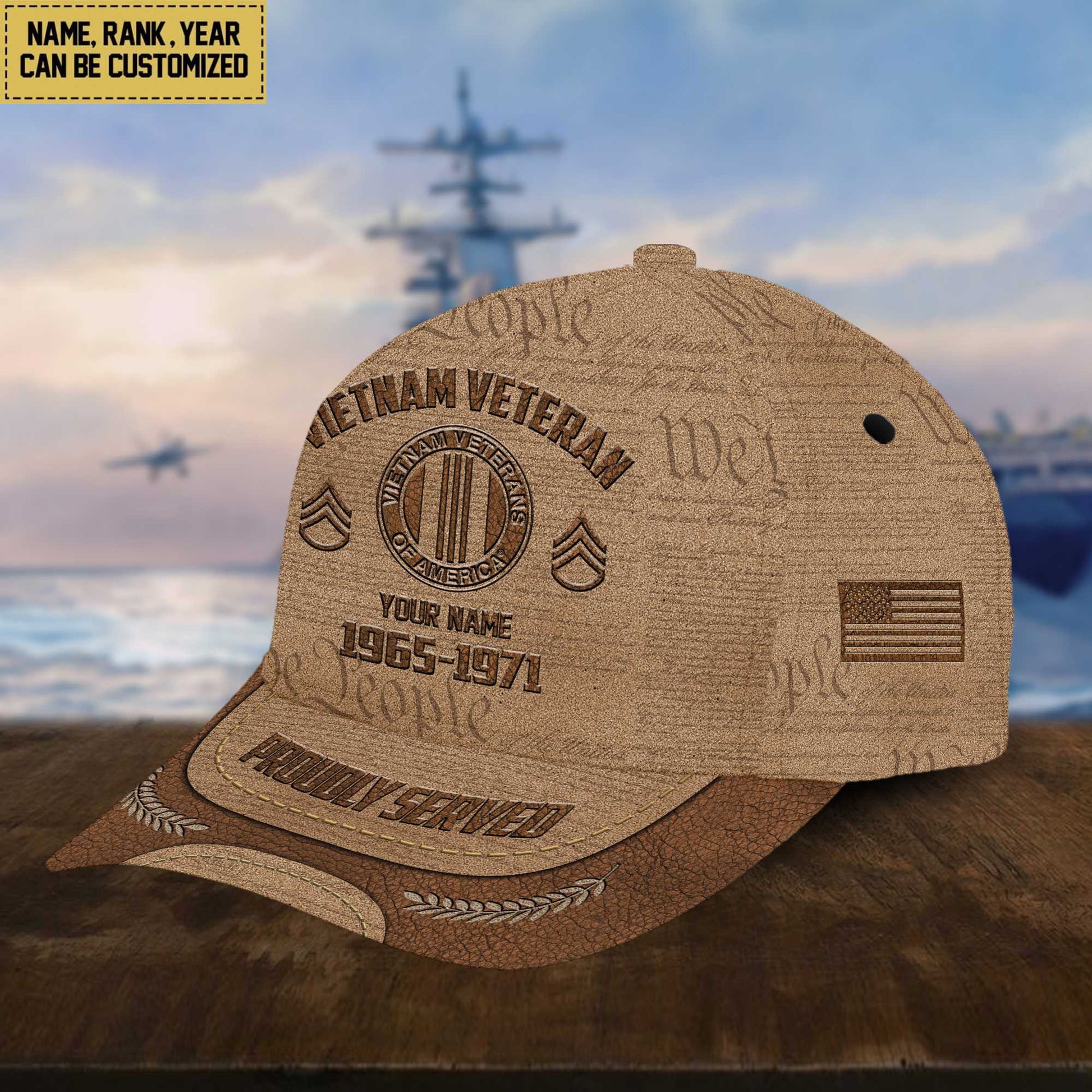 Vietnam Veteran Cap, Custom Name, Rank, Years Of Service Gift For Veterans Day, Father's Day, Memorial Day VPVC000706