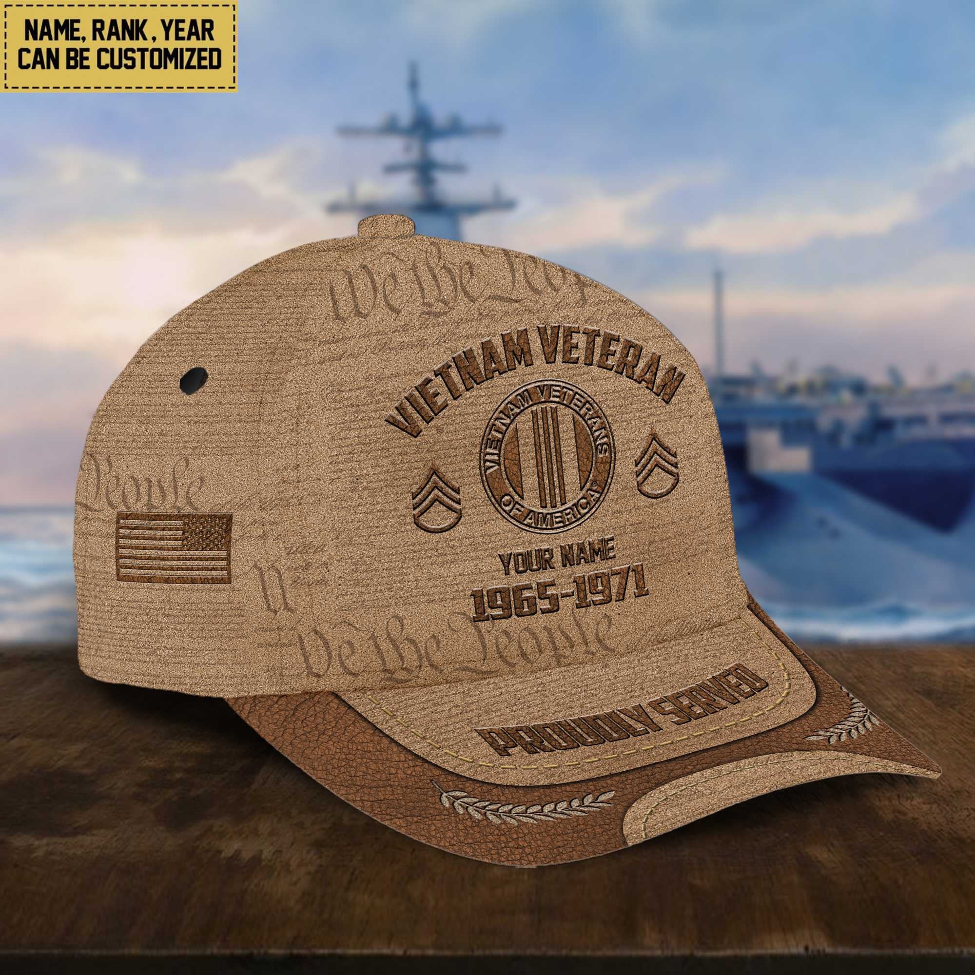 Vietnam Veteran Cap, Custom Name, Rank, Years Of Service Gift For Veterans Day, Father's Day, Memorial Day VPVC000706