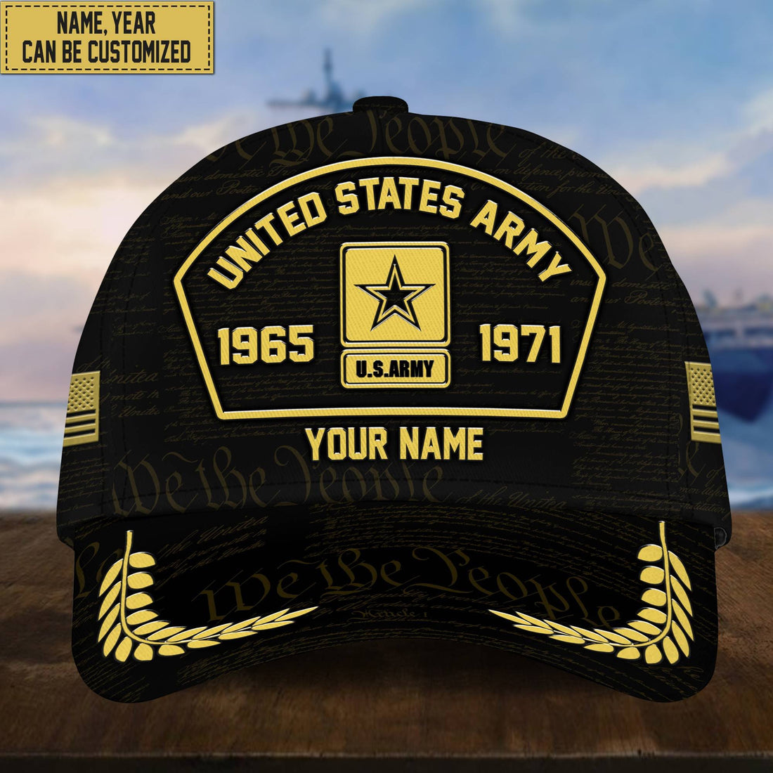 Customized US Army Veteran Hat – 3D Cap Personalized With Name, Years Of Service Military VPVC000601