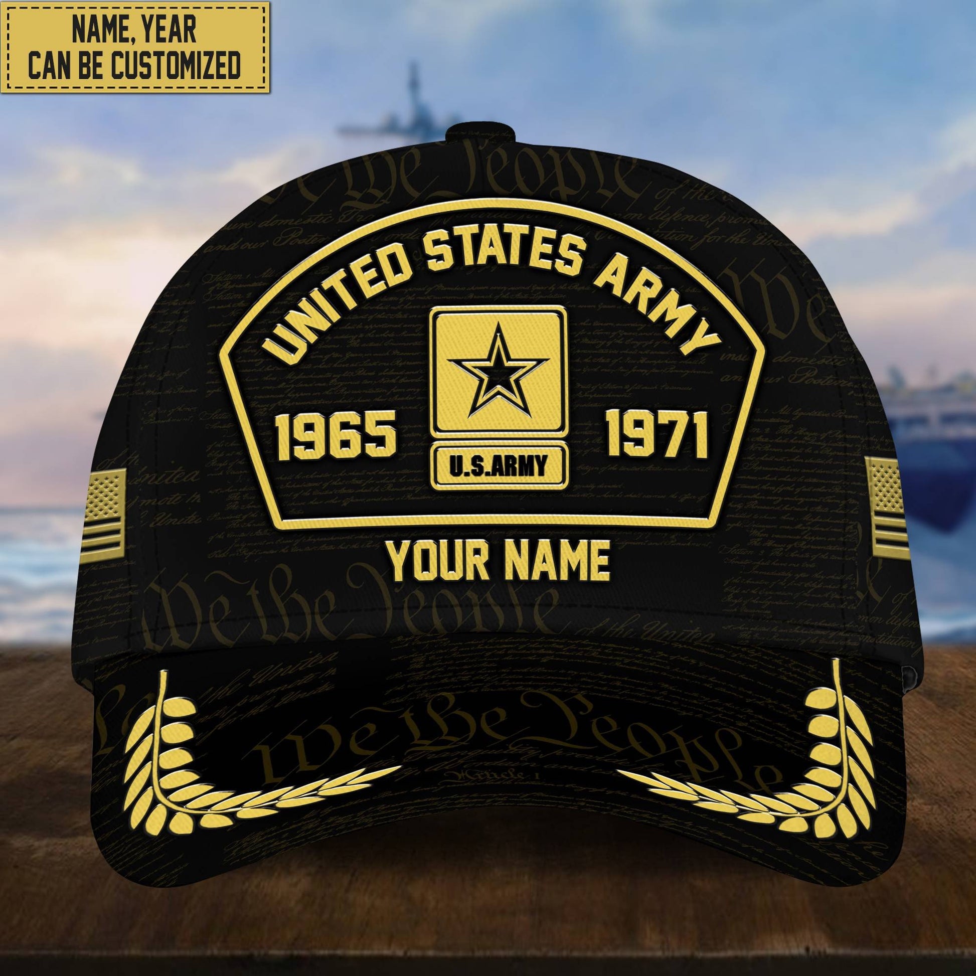 Customized US Army Veteran Hat – 3D Cap Personalized With Name, Years Of Service Military VPVC000601