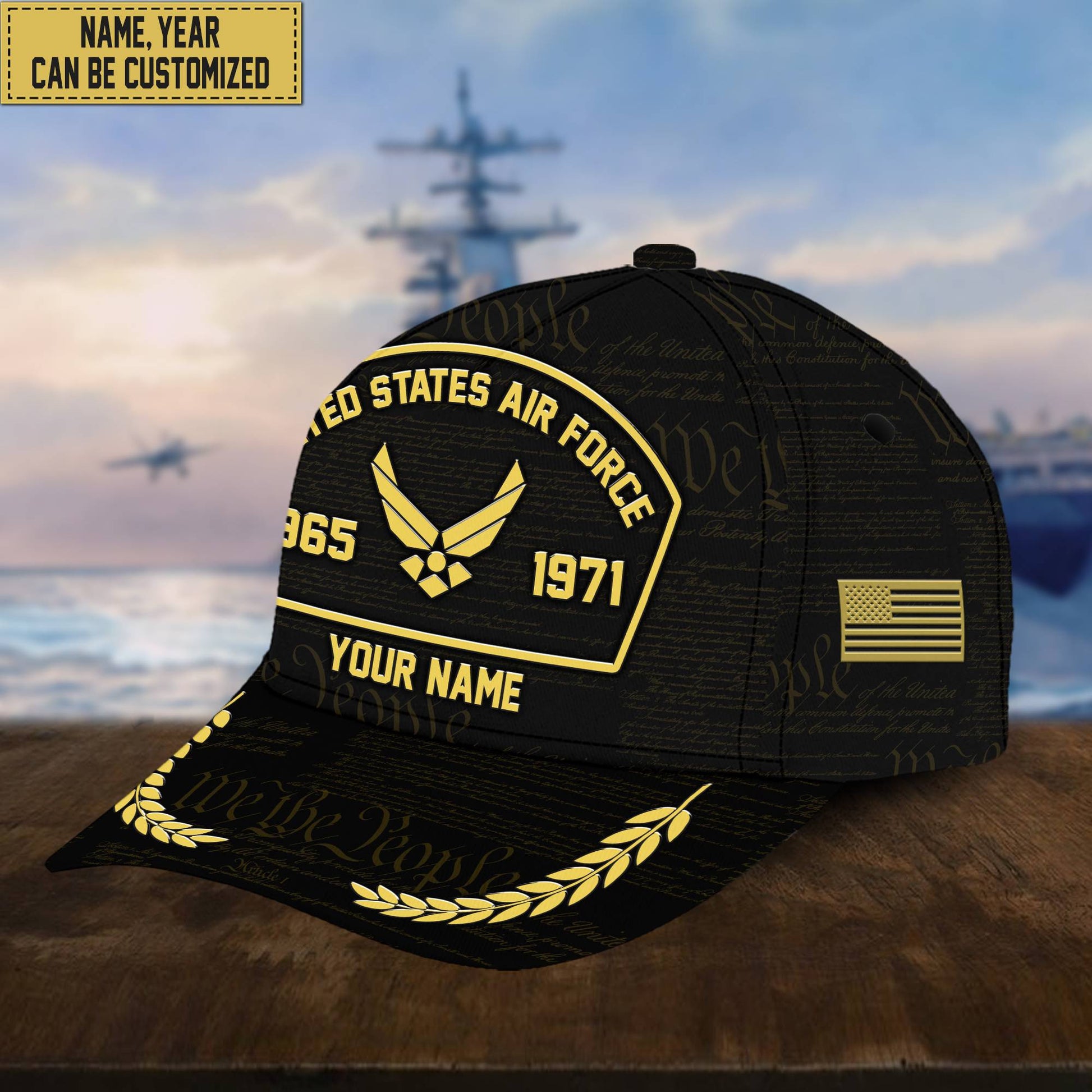Customized USAF Veteran Hat – 3D Cap Personalized With Name, Years Of Service Military VPVC000604
