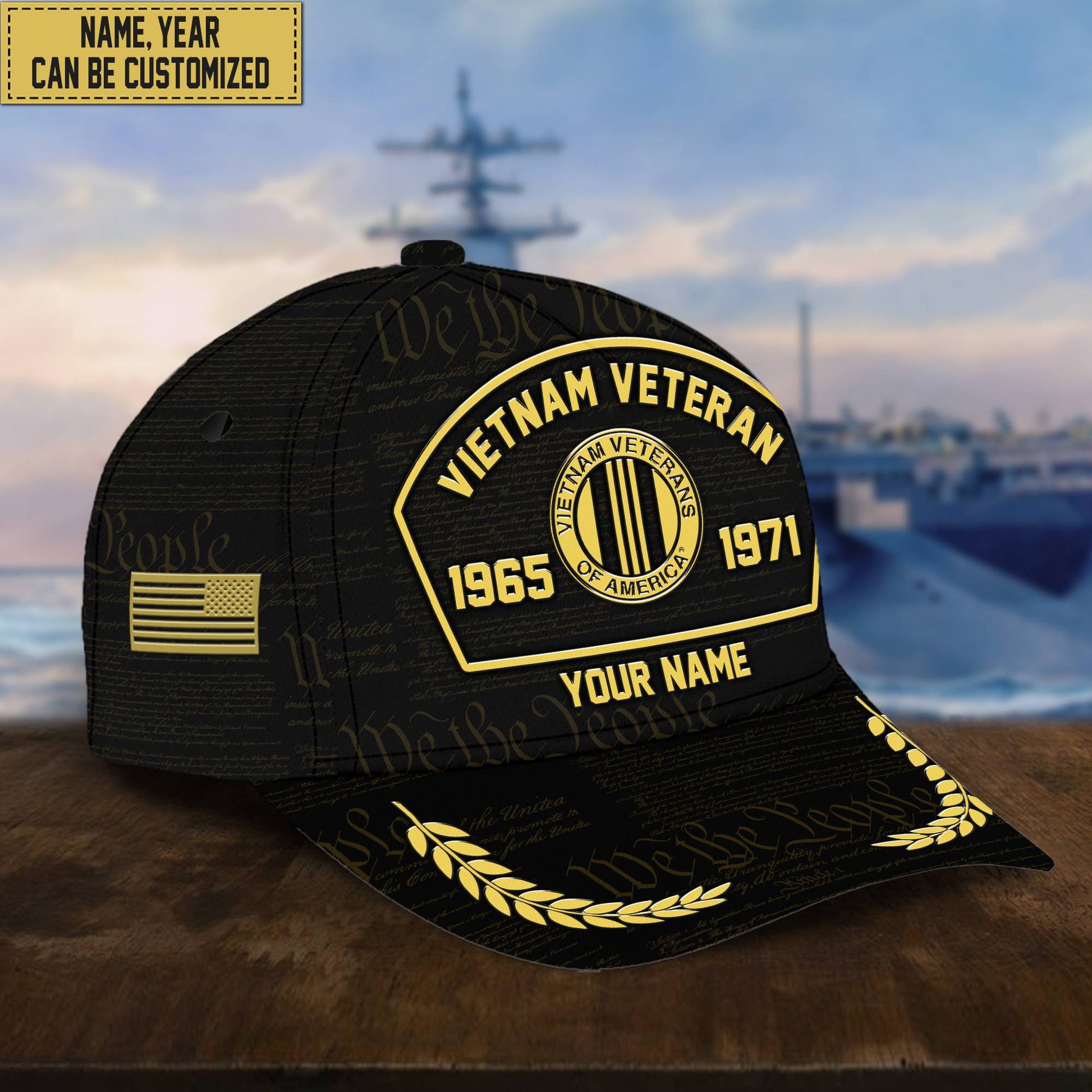 Customized Vietnam Veteran Hat – 3D Cap Personalized With Name, Years Of Service Military VPVC000606