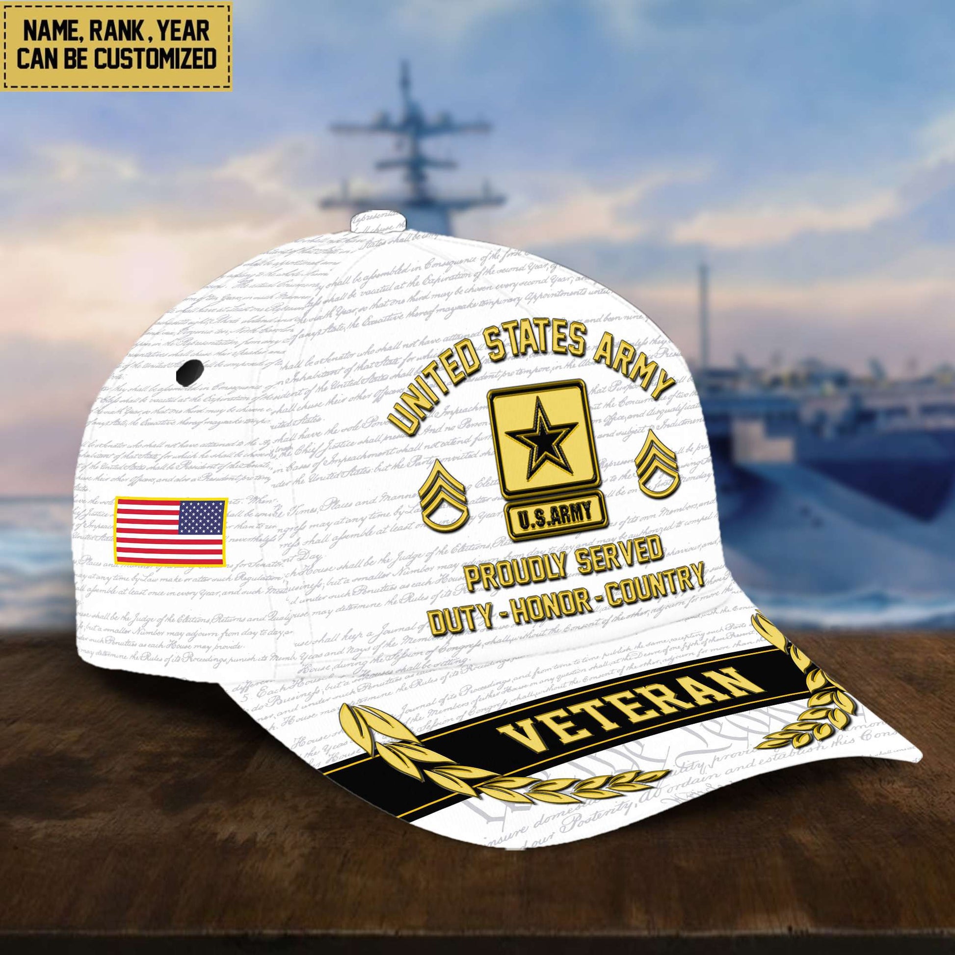 Customized US Army Veteran Hat – 3D Cap Personalized VPVC001201