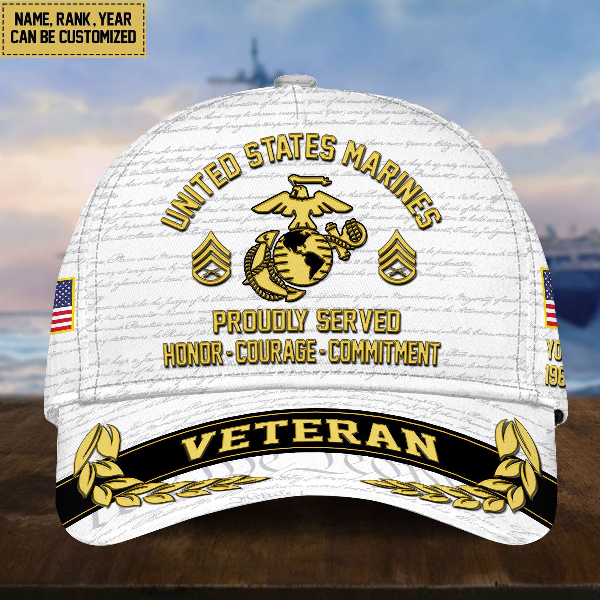 Customized USMC Veteran Hat – 3D Cap Personalized VPVC001203