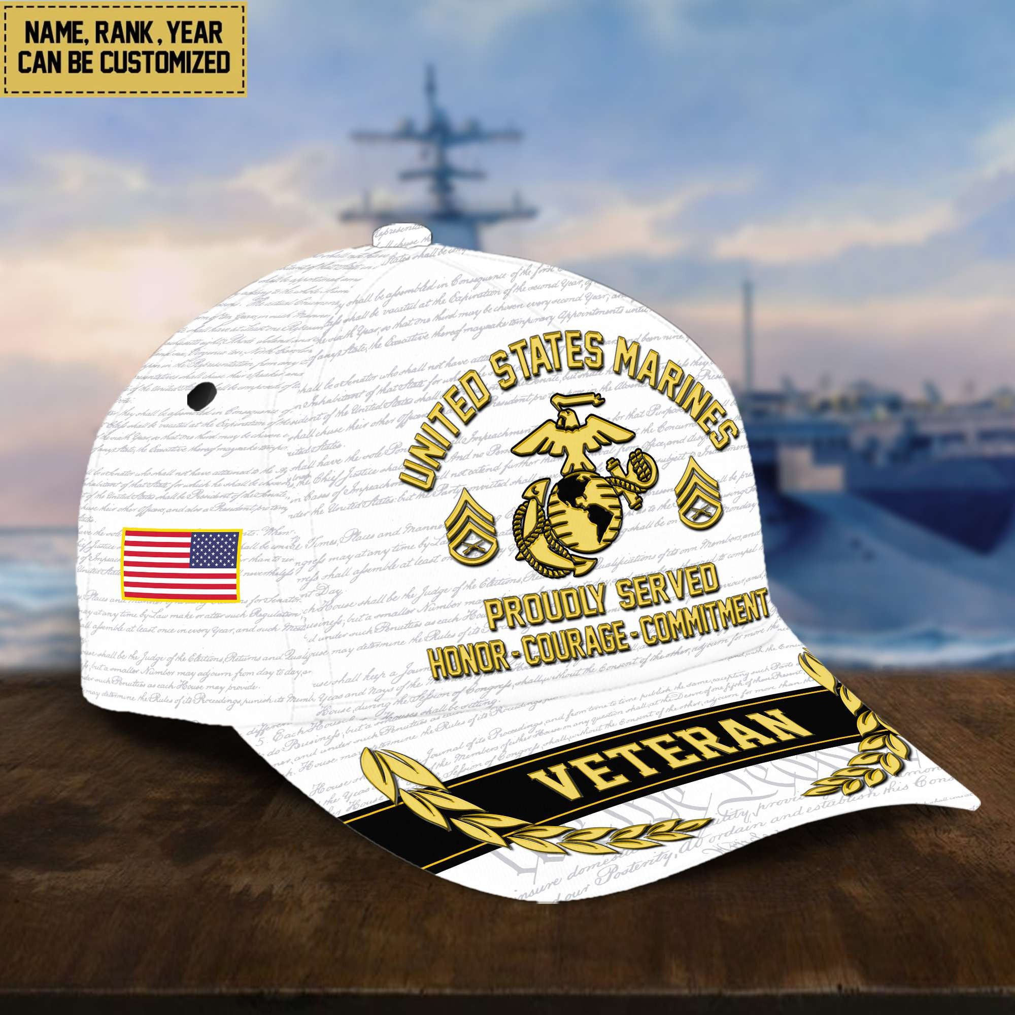 Customized USMC Veteran Hat – 3D Cap Personalized VPVC001203