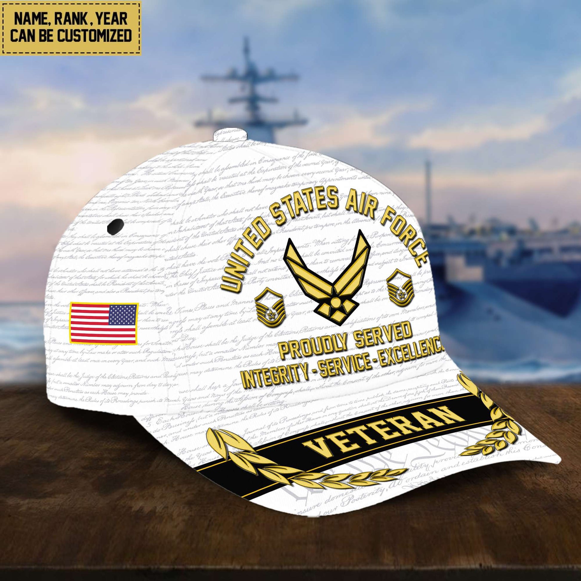 Customized USAF Veteran Hat – 3D Cap Personalized VPVC001204