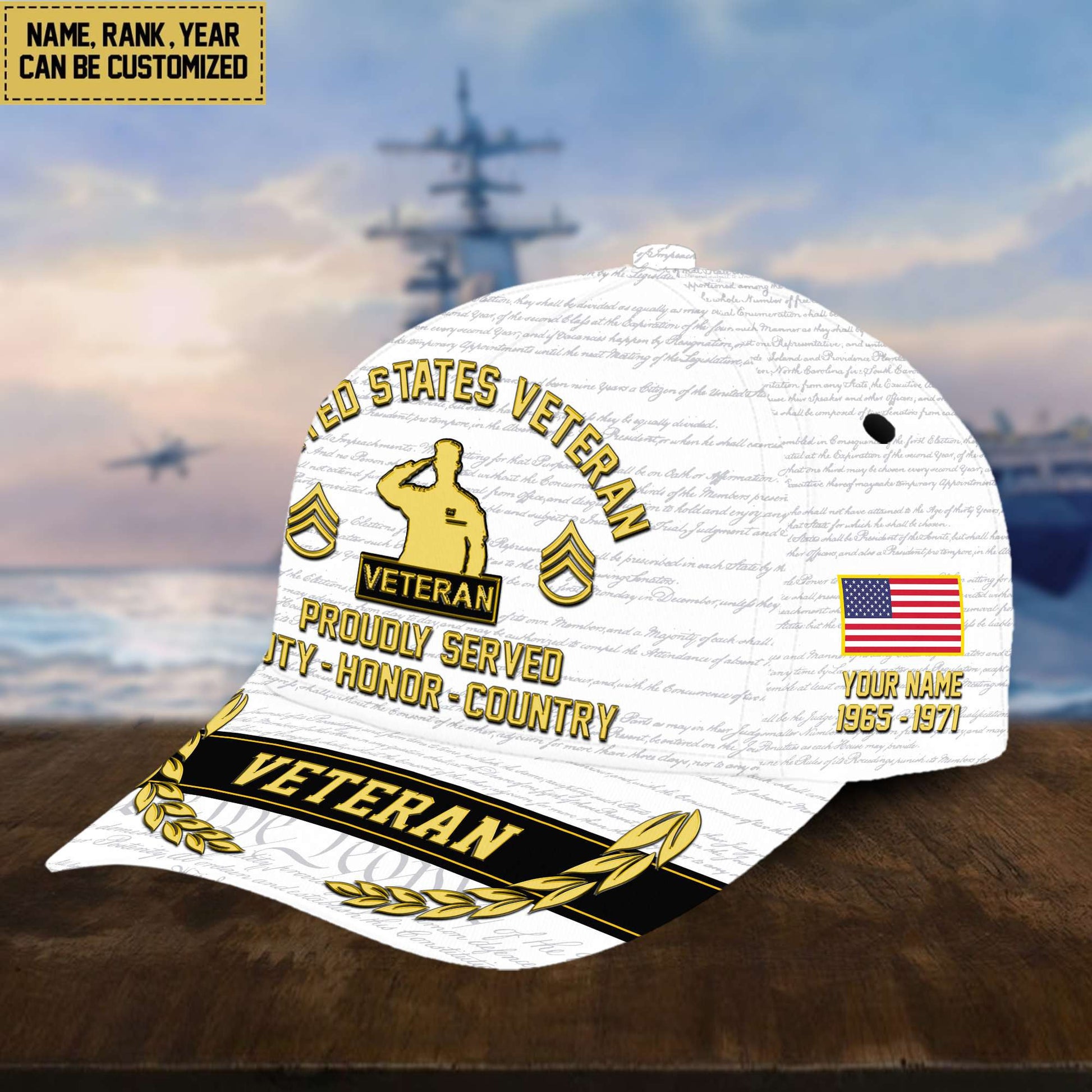 Customized US Veterans Hat – 3D Cap Personalized VPVC001206