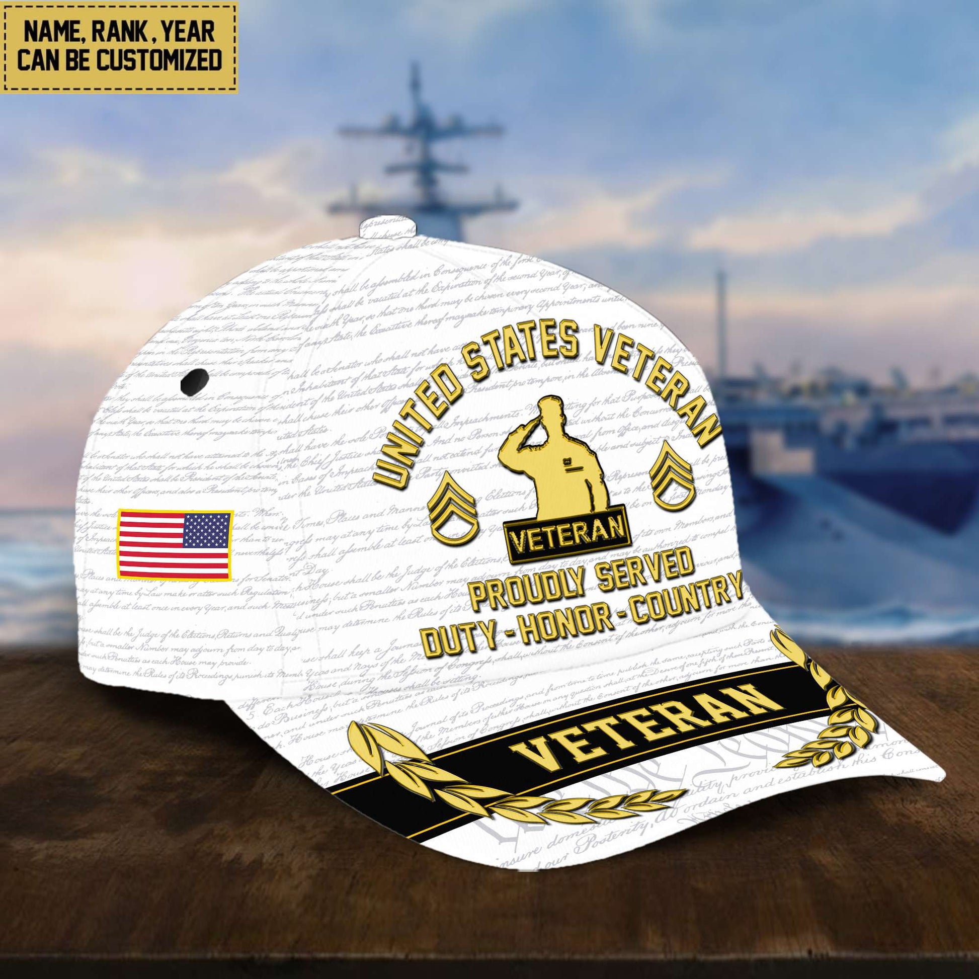 Customized US Veteran Hat – 3D Cap Personalized VPVC001207
