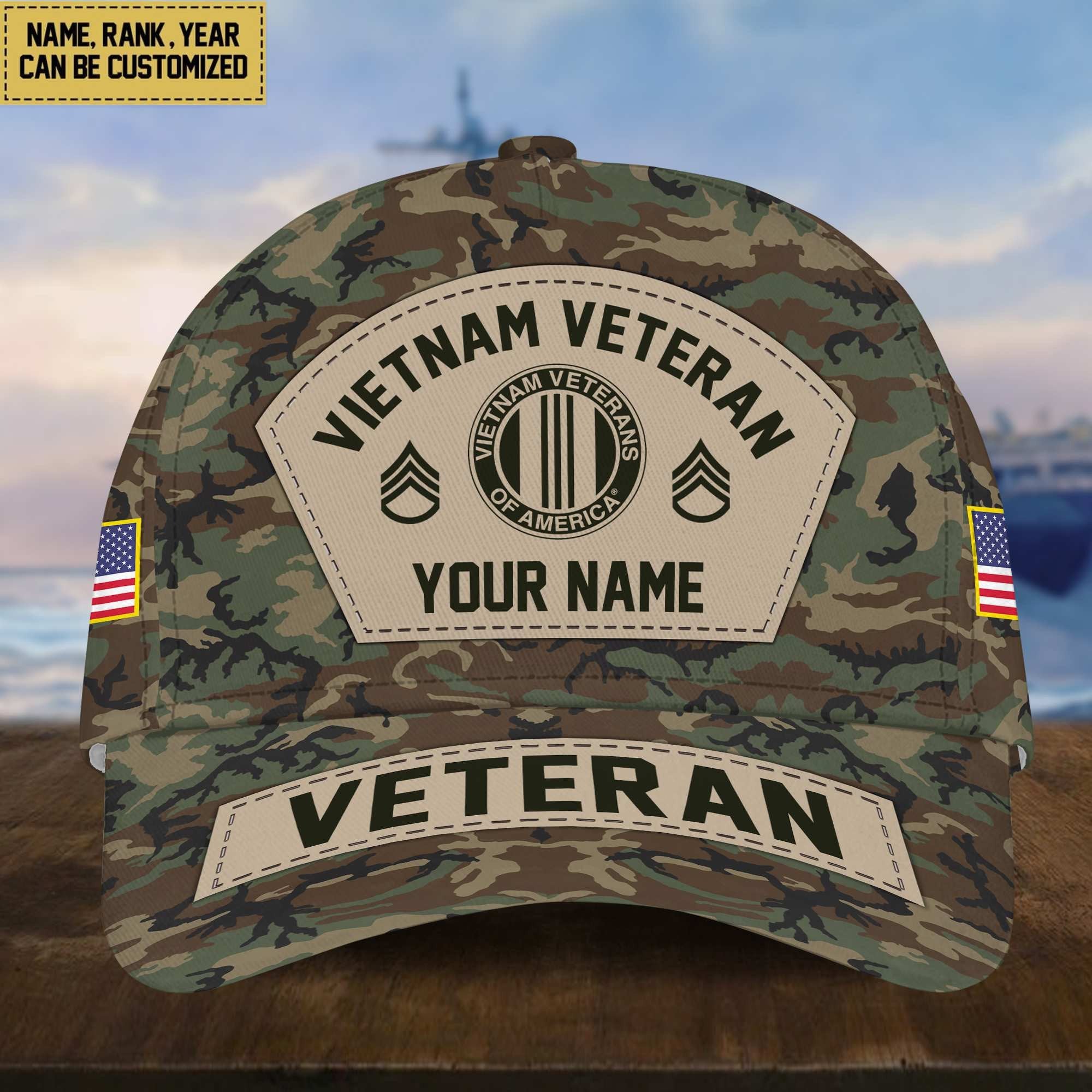 Personalized Vietnam Veteran Hat - Custom Military Rank Name And Cap Printing VPVC001306