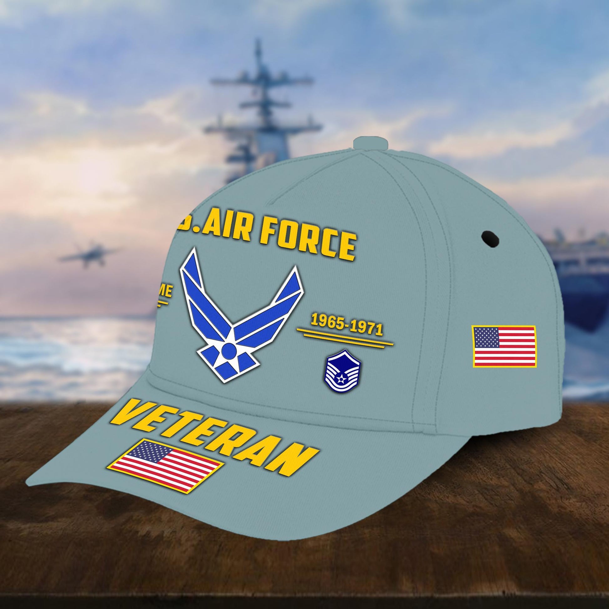 Customized USAF Veteran Hat Printed Classic Cap Personalized With Name, Rank, Years Of Service Military Style Baseball cap Caps VPVC001504