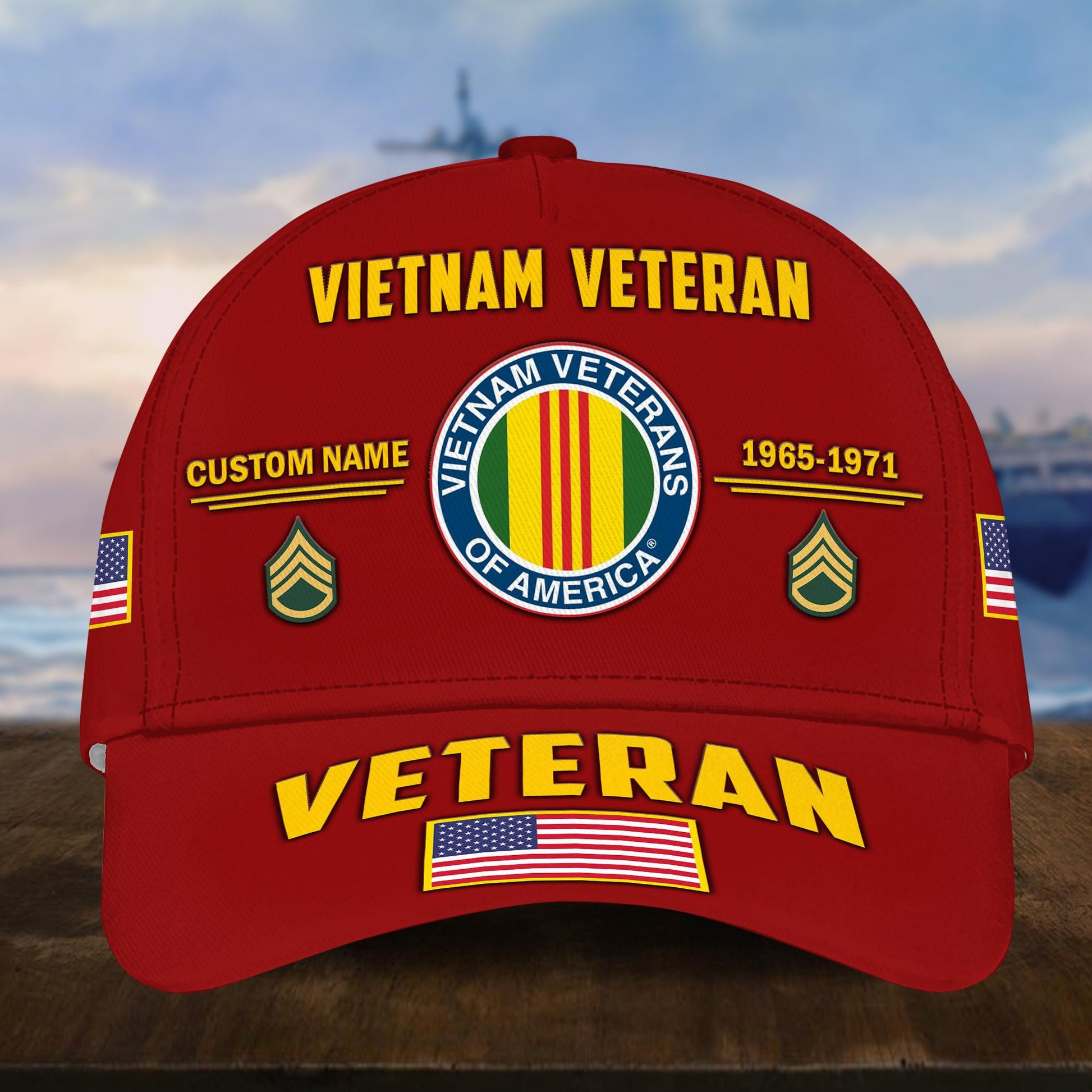 Customized Vietnam Veteran Hat Printed Classic Cap Personalized With Name, Rank, Years Of Service Military Style Baseball cap Caps VPVC001506