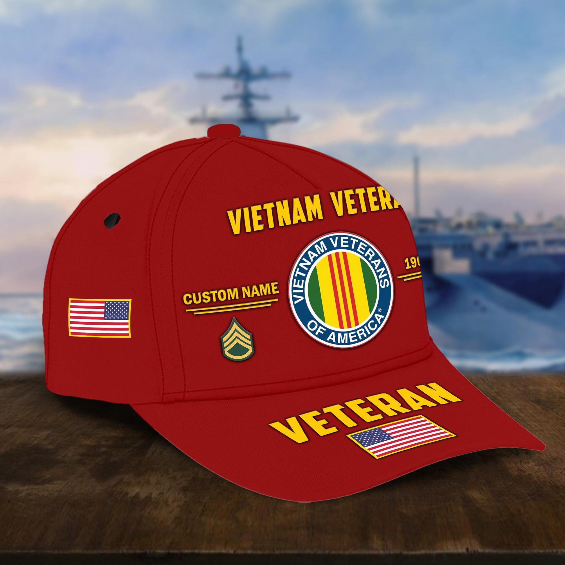 Customized Vietnam Veteran Hat Printed Classic Cap Personalized With Name, Rank, Years Of Service Military Style Baseball cap Caps VPVC001506