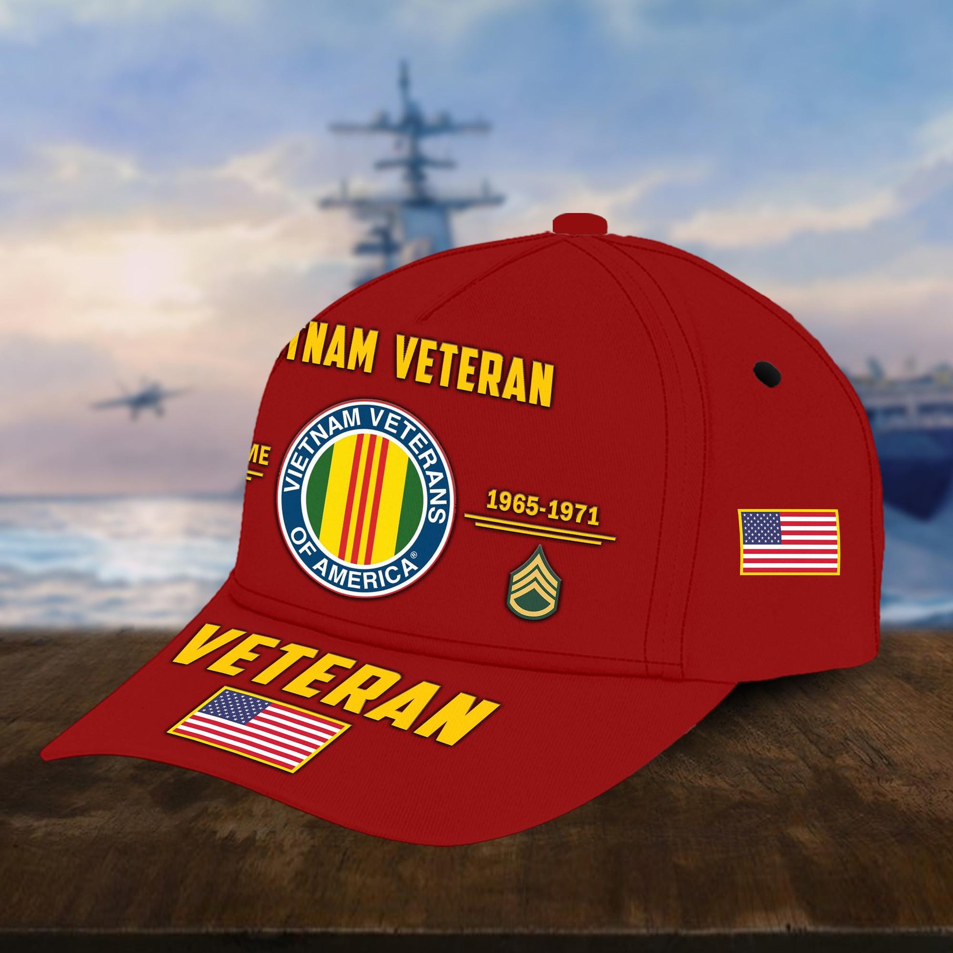 Customized Vietnam Veteran Hat Printed Classic Cap Personalized With Name, Rank, Years Of Service Military Style Baseball cap Caps VPVC001506