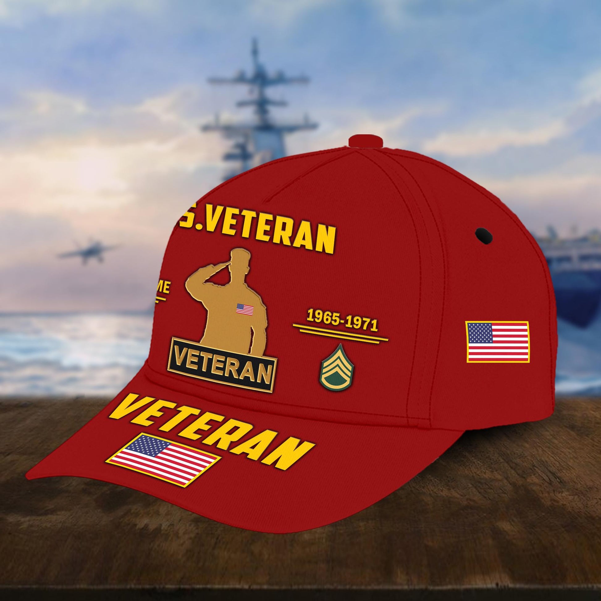 Customized US Veteran Hat Printed Classic Cap Personalized With Name, Rank, Years Of Service Military Style Baseball cap Caps VPVC001507