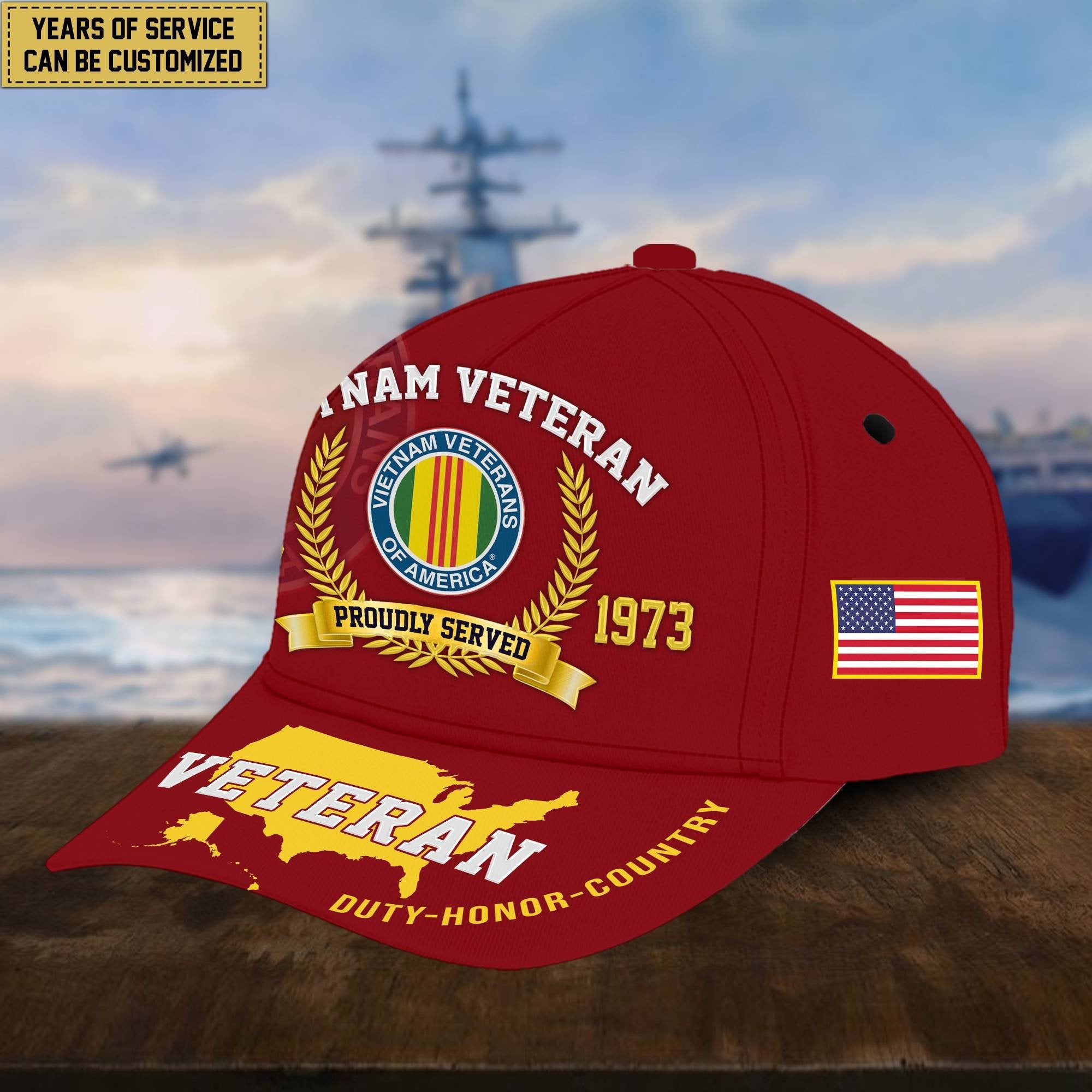 Personalized Vietnam Veteran Hat - Custom Years of Service, Gift For Vietnam Veteran VPVC001806