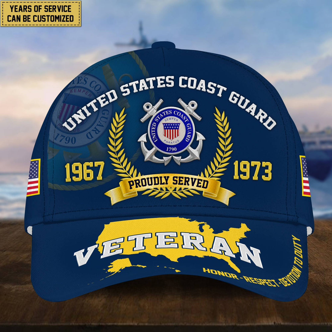 Personalized USCG Veteran Hat - Custom Years of Service, Gift For US Coast Guard Veteran VPVC001805