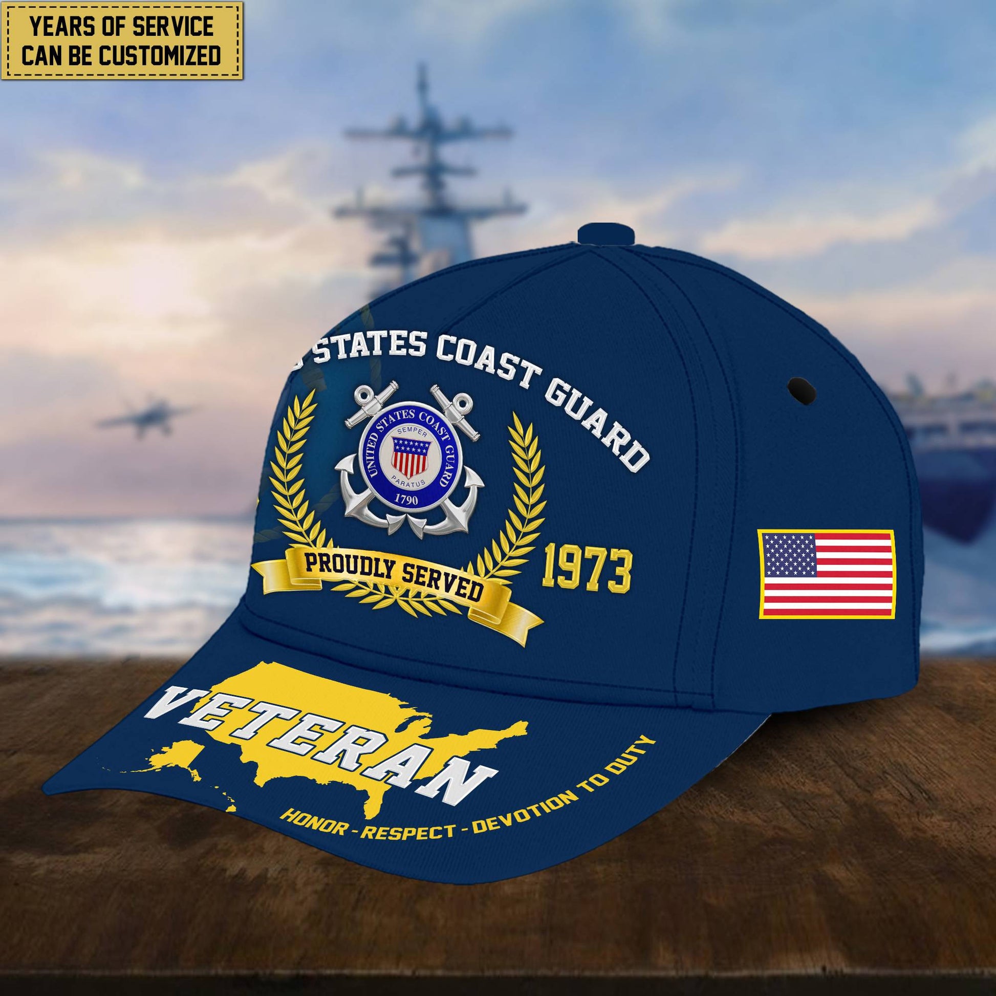 Personalized USCG Veteran Hat - Custom Years of Service, Gift For US Coast Guard Veteran VPVC001805