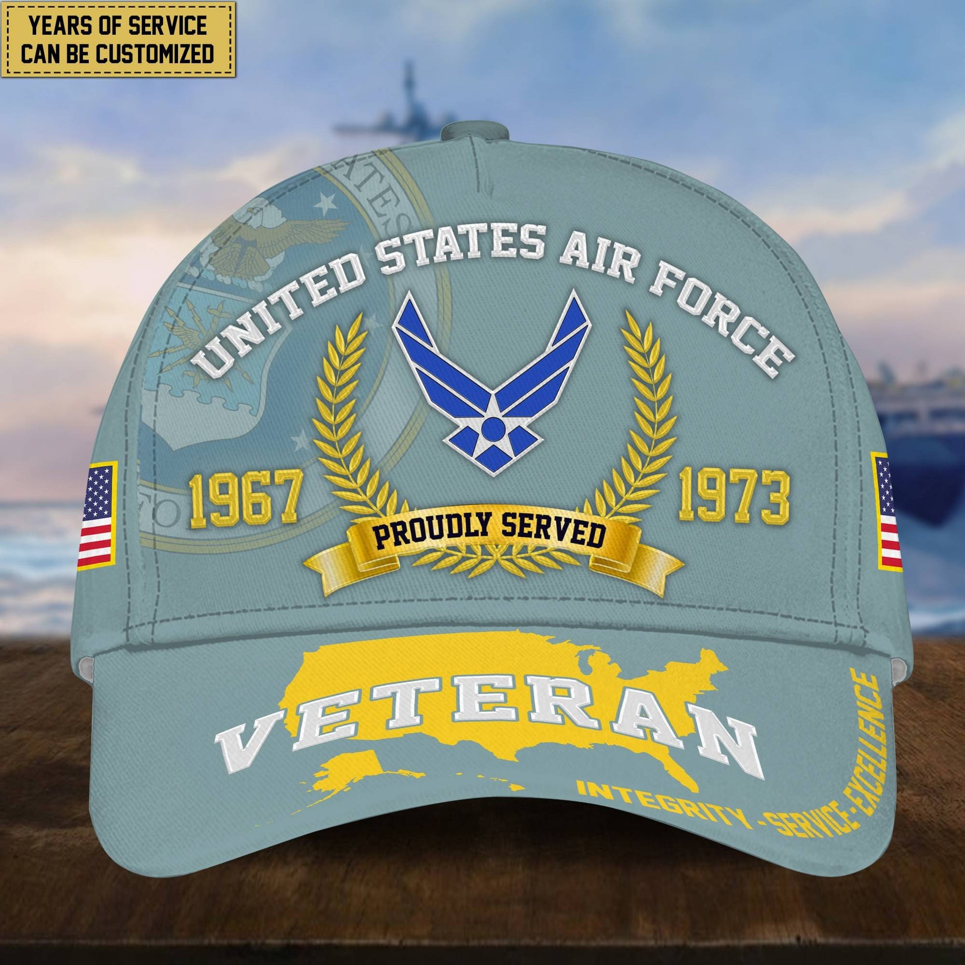 Personalized USAF Veteran Hat - Custom Years of Service, Gift For US Air Force Veteran VPVC001804