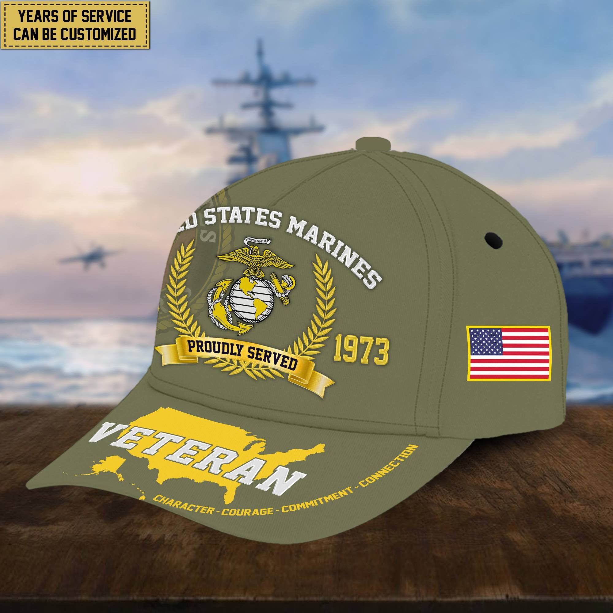 Personalized USMC Veteran Hat - Custom Years of Service, Gift For US Marines Veteran VPVC001803