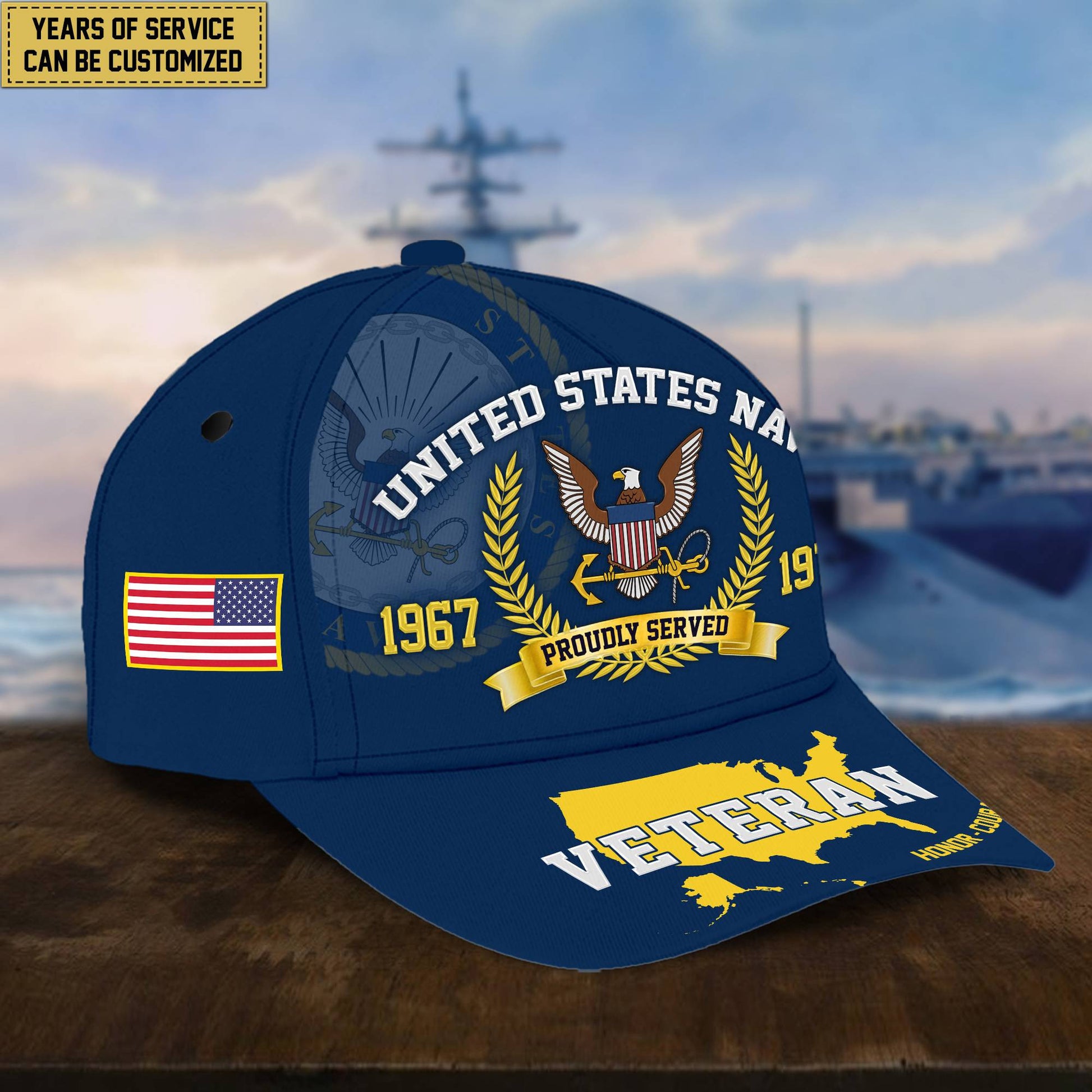 Personalized US Navy Veteran Hat - Custom Years of Service, Gift For US Navy Veteran VPVC001802