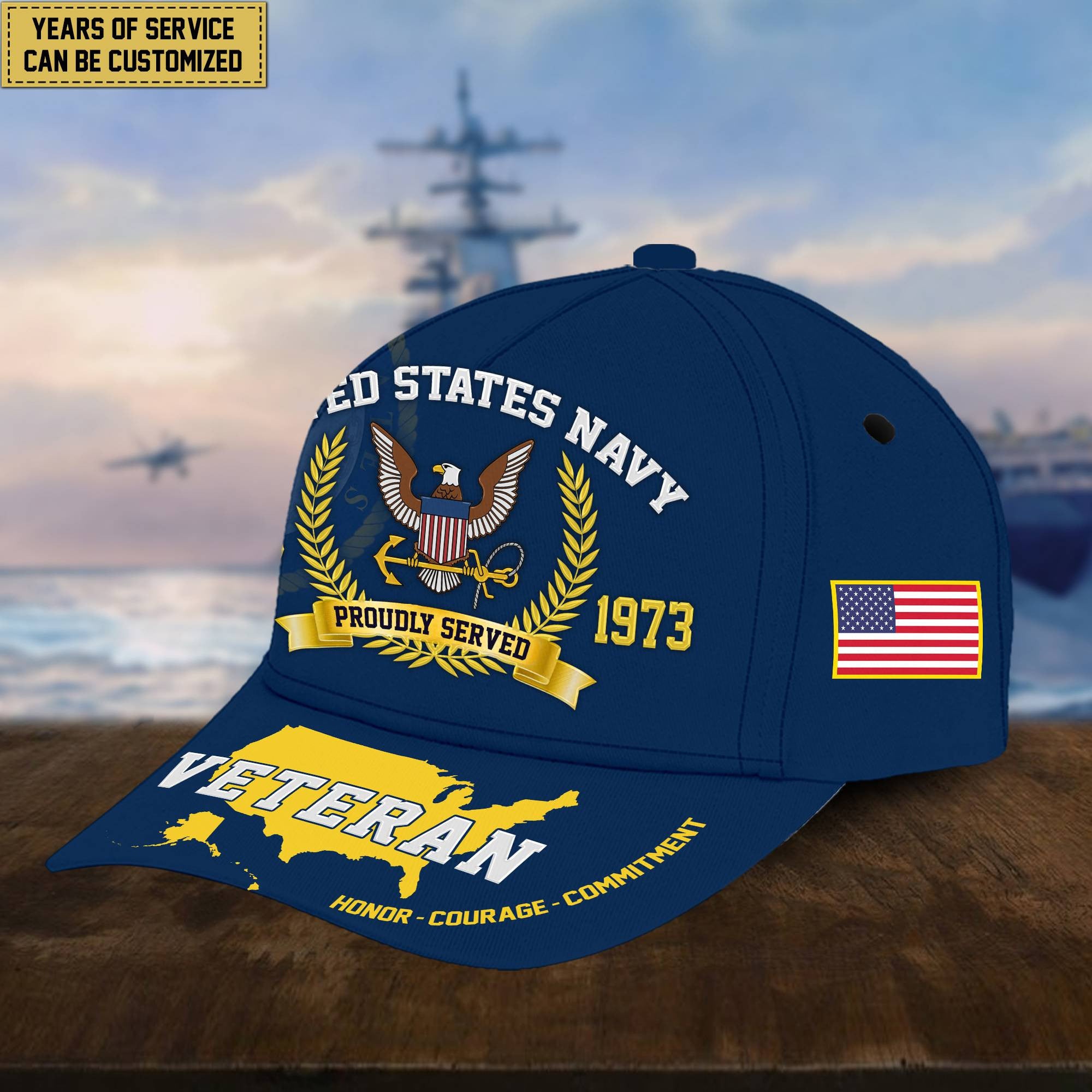 Personalized US Navy Veteran Hat - Custom Years of Service, Gift For US Navy Veteran VPVC001802
