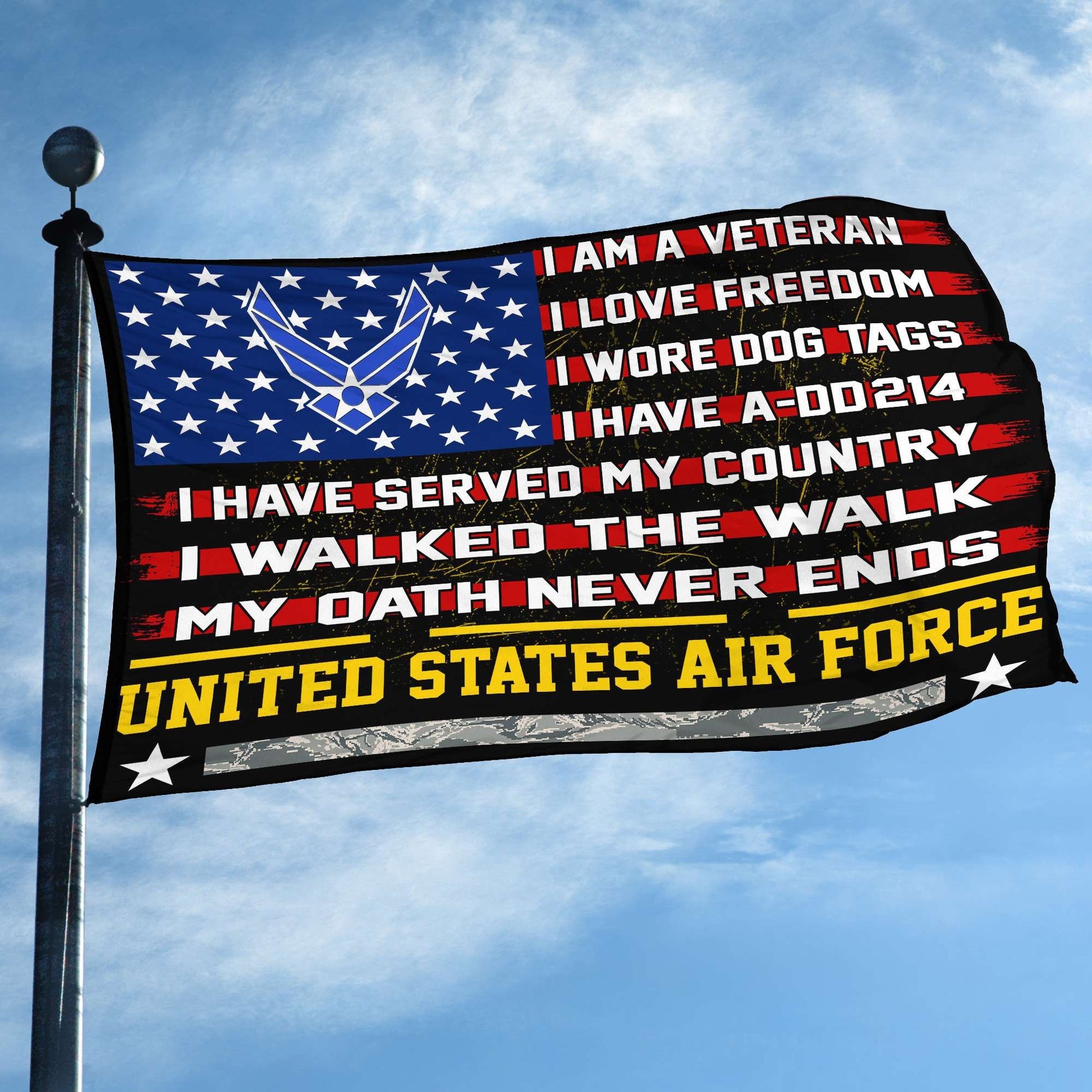 Premium USAF Veteran Grommet Flag Gift For Veterans Day, Father's Day, Memorial Day VPVC100104