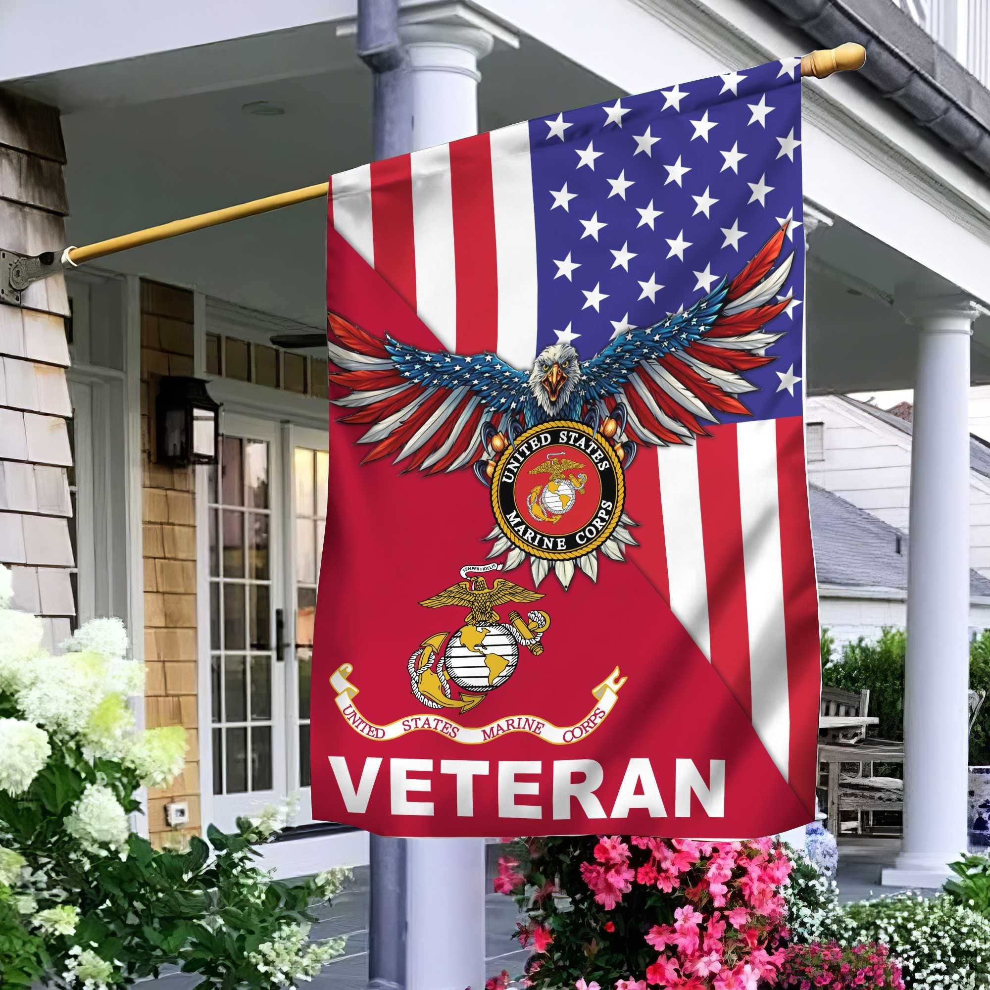 US Marine Veteran Garden Flag – House Flag VPVC100203