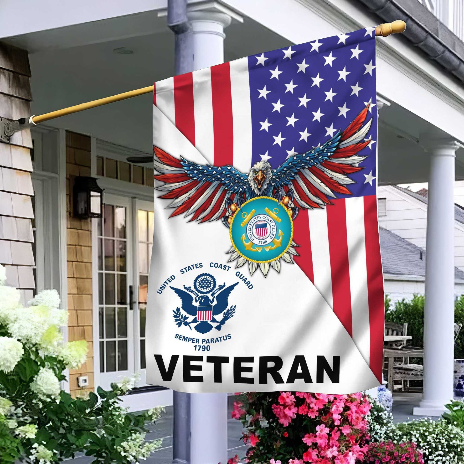 USCG Veteran Garden Flag – House Flag VPVC100205