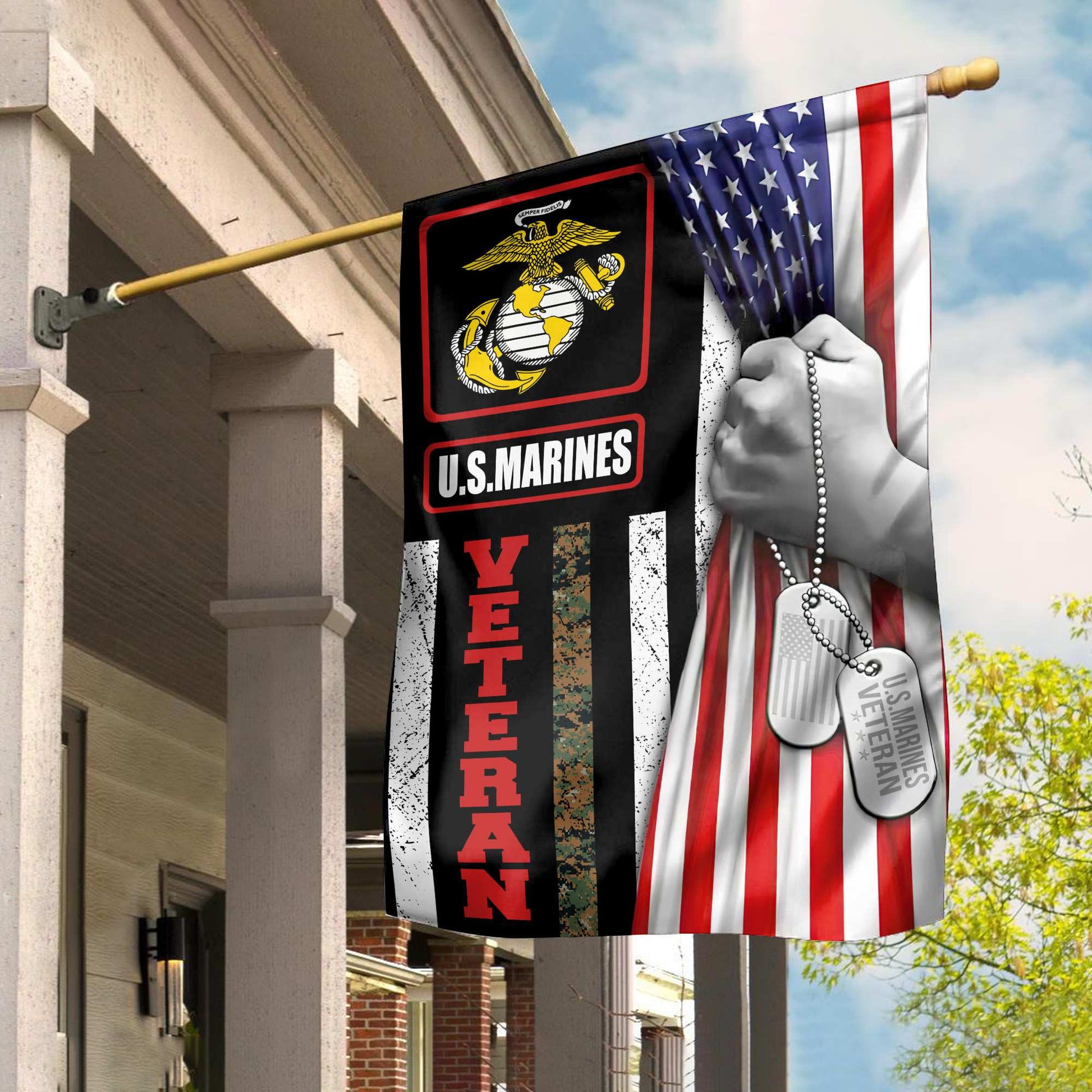 US Marine Veteran Garden Flag – House Flag VPVC100303