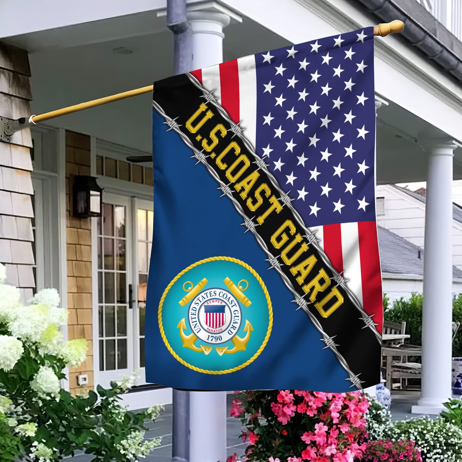 USCG Garden Flag - House Flag, Gift For Veterans Day, Father's Day, Memorial Day VPVC100505