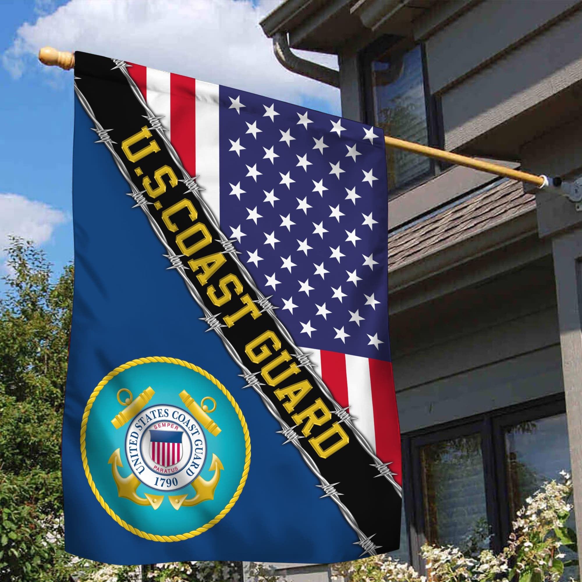 USCG Garden Flag - House Flag, Gift For Veterans Day, Father's Day, Memorial Day VPVC100505