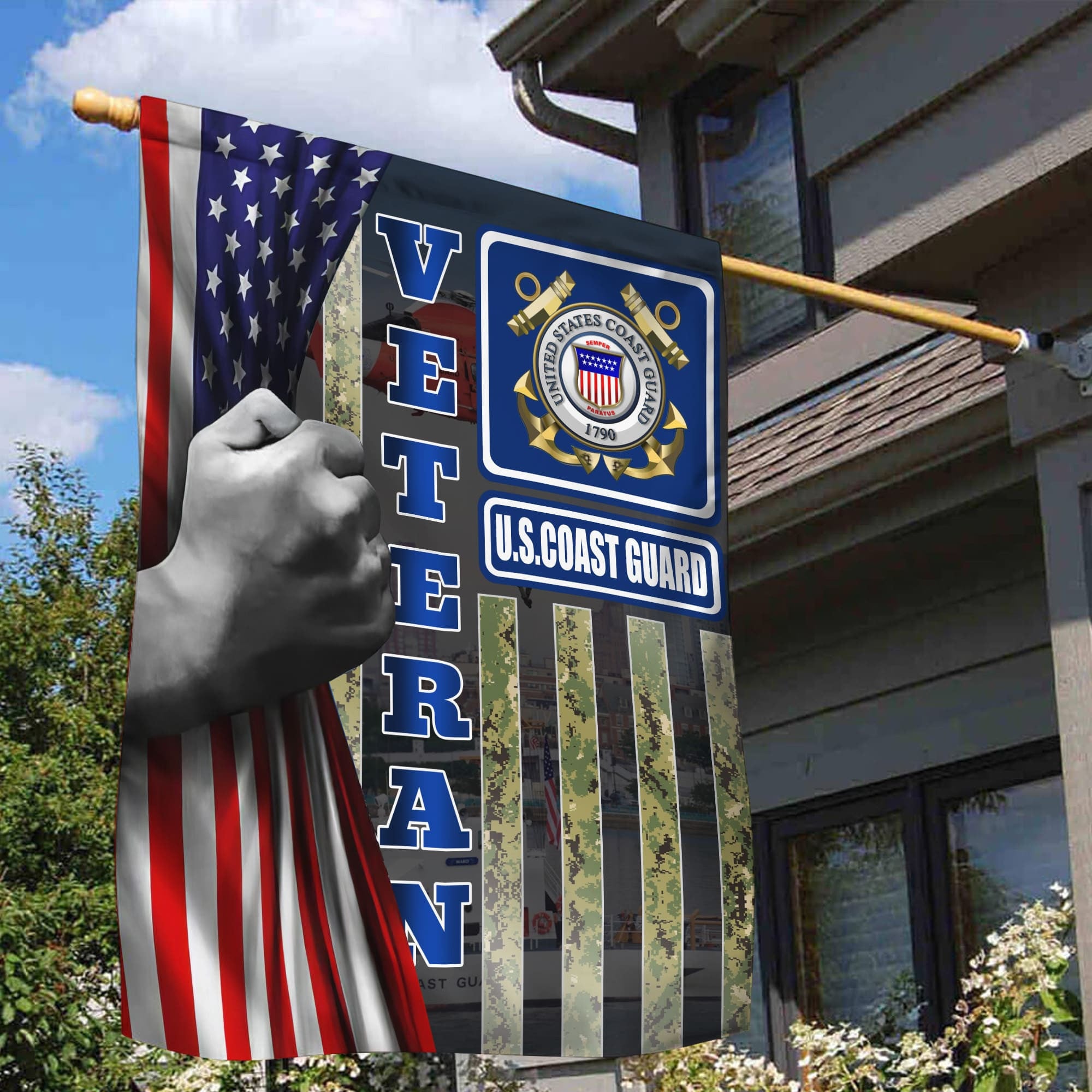 USCG Garden Flag - House Flag, Gift For Veterans Day, Father's Day, Memorial Day VPVC100605