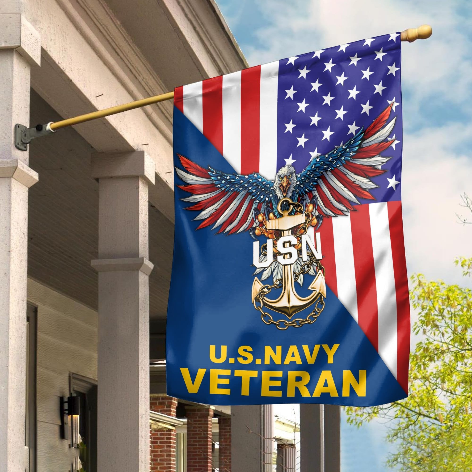 US Navy Garden Flag - House Flag, Gift For Navy Veteran VPVC100702