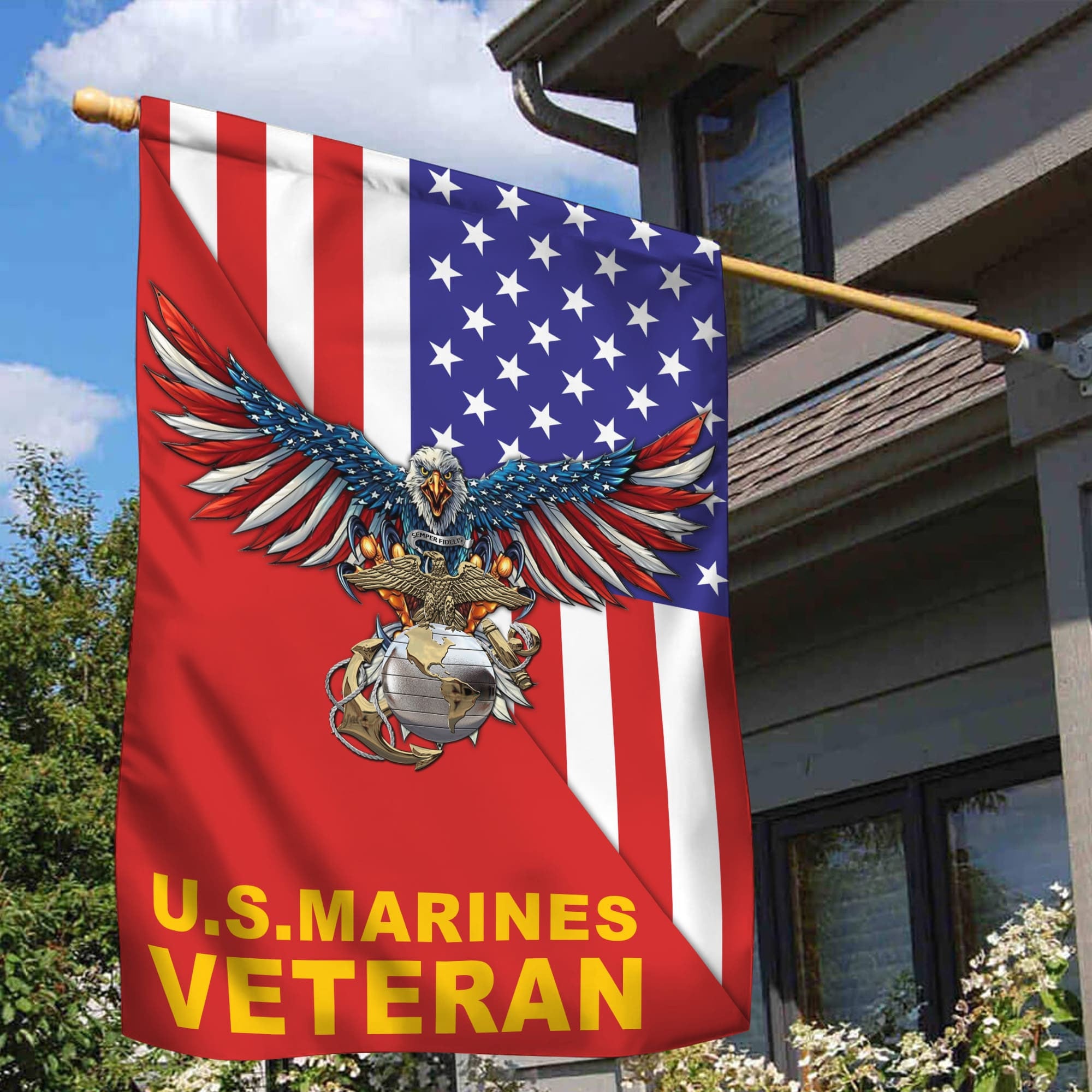 USMC Garden Flag - House Flag, Gift For Marine Veteran VPVC100703